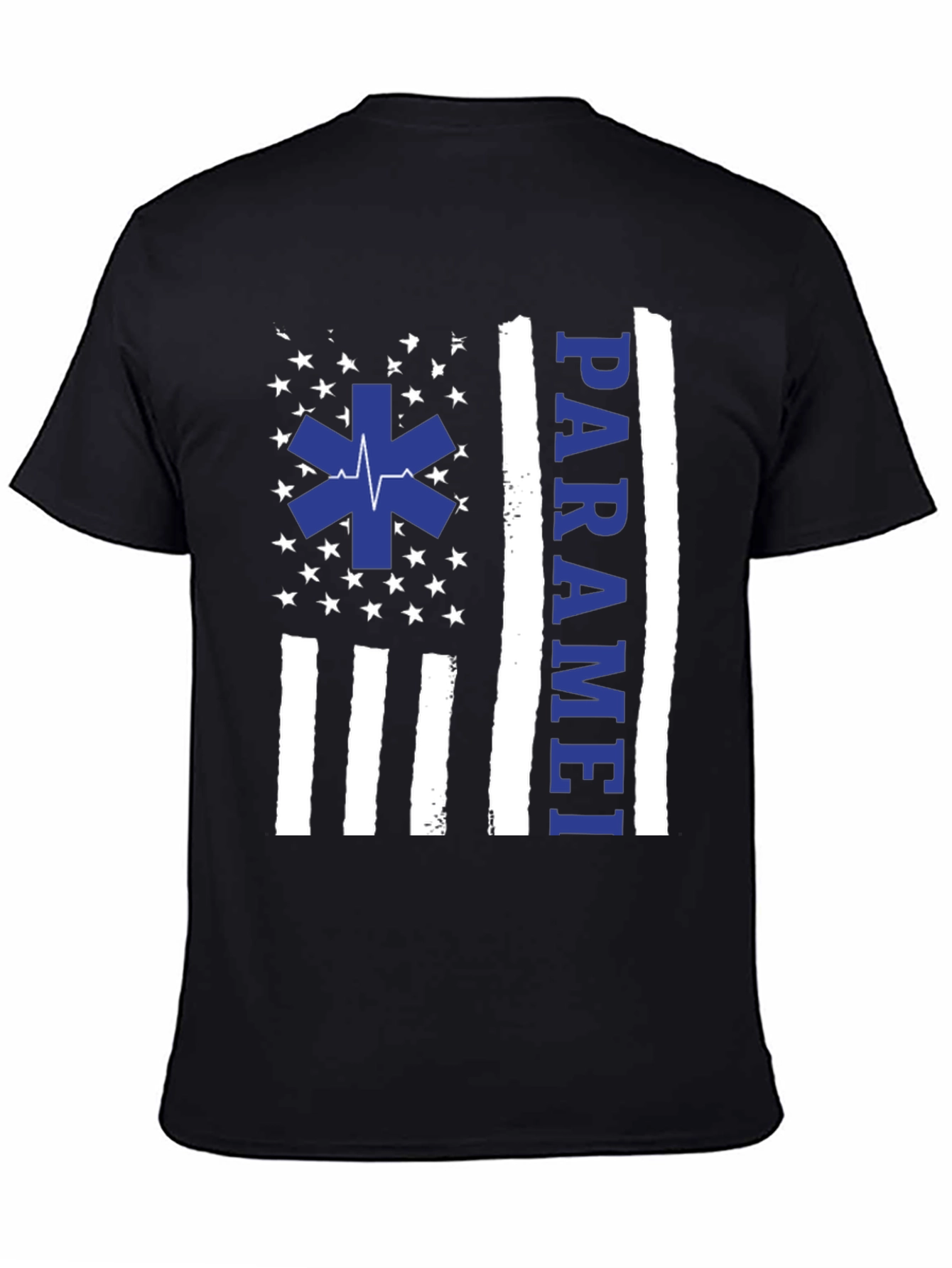 Paramedic American Flag Graphic T-Shirt - Black