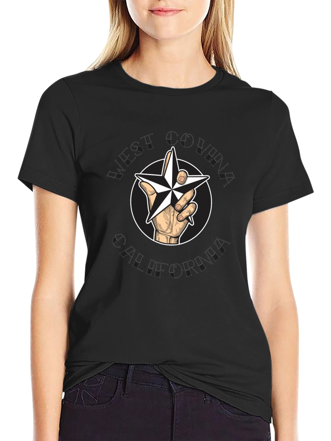 Star Hand Black T-Shirt - Unique Graphic Tee