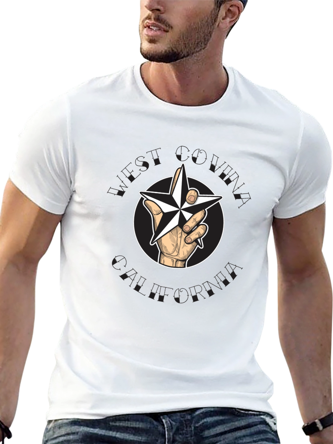Star Hand Black T-Shirt - Unique Graphic Tee