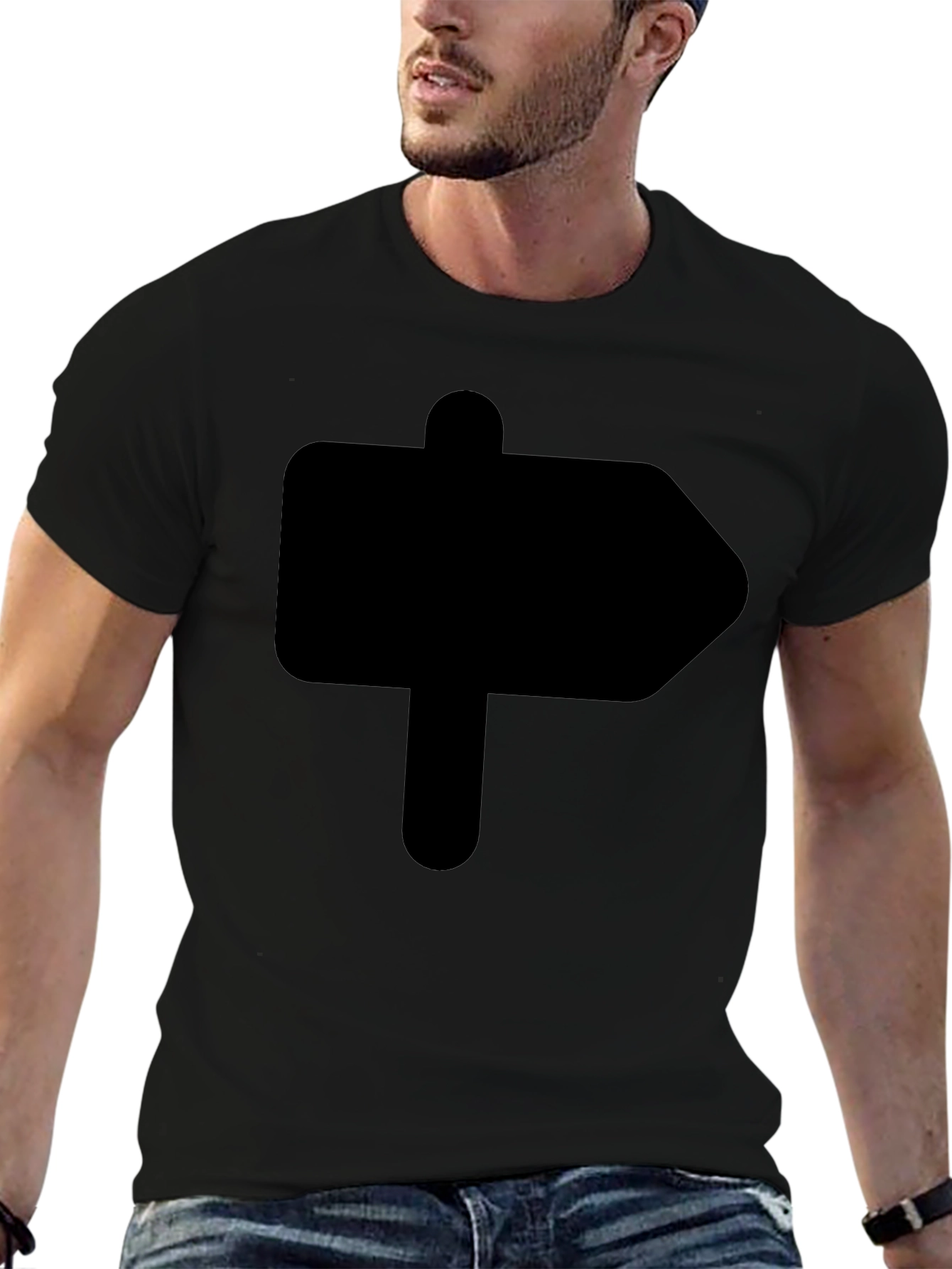 Direction Sign T-Shirt - Black Arrow Graphic Tee