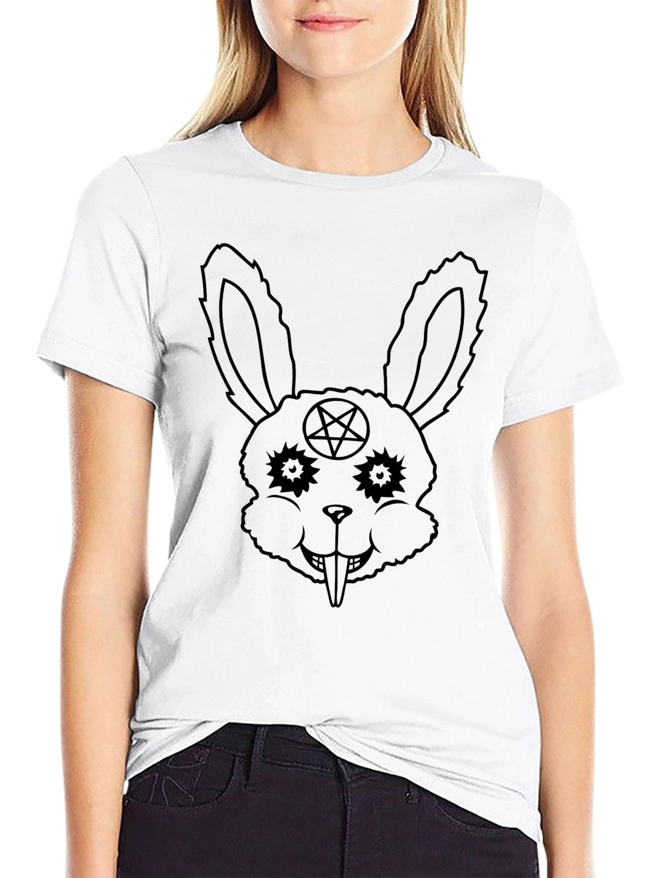 Black Evil Bunny T-Shirt - Occult Rabbit Tee