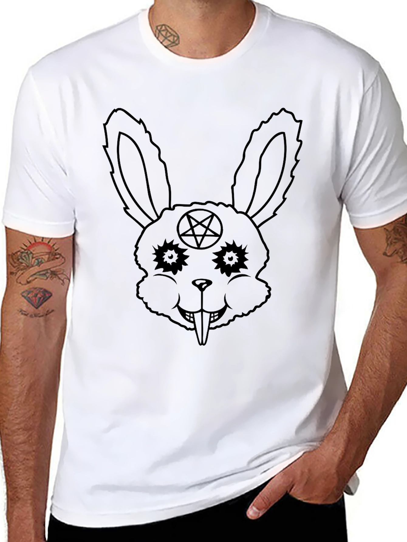 Black Evil Bunny T-Shirt - Occult Rabbit Tee