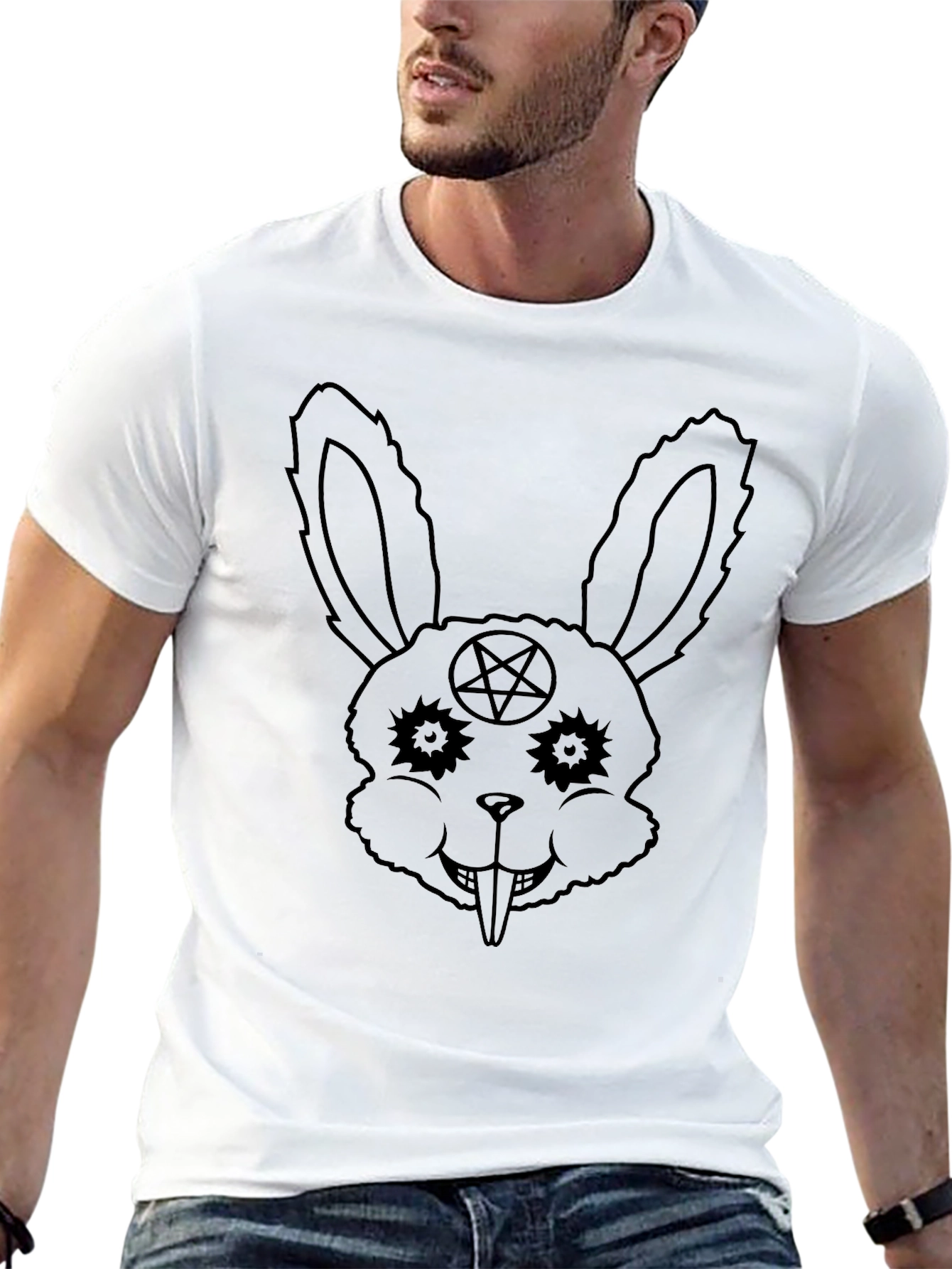 Black Evil Bunny T-Shirt - Occult Rabbit Tee