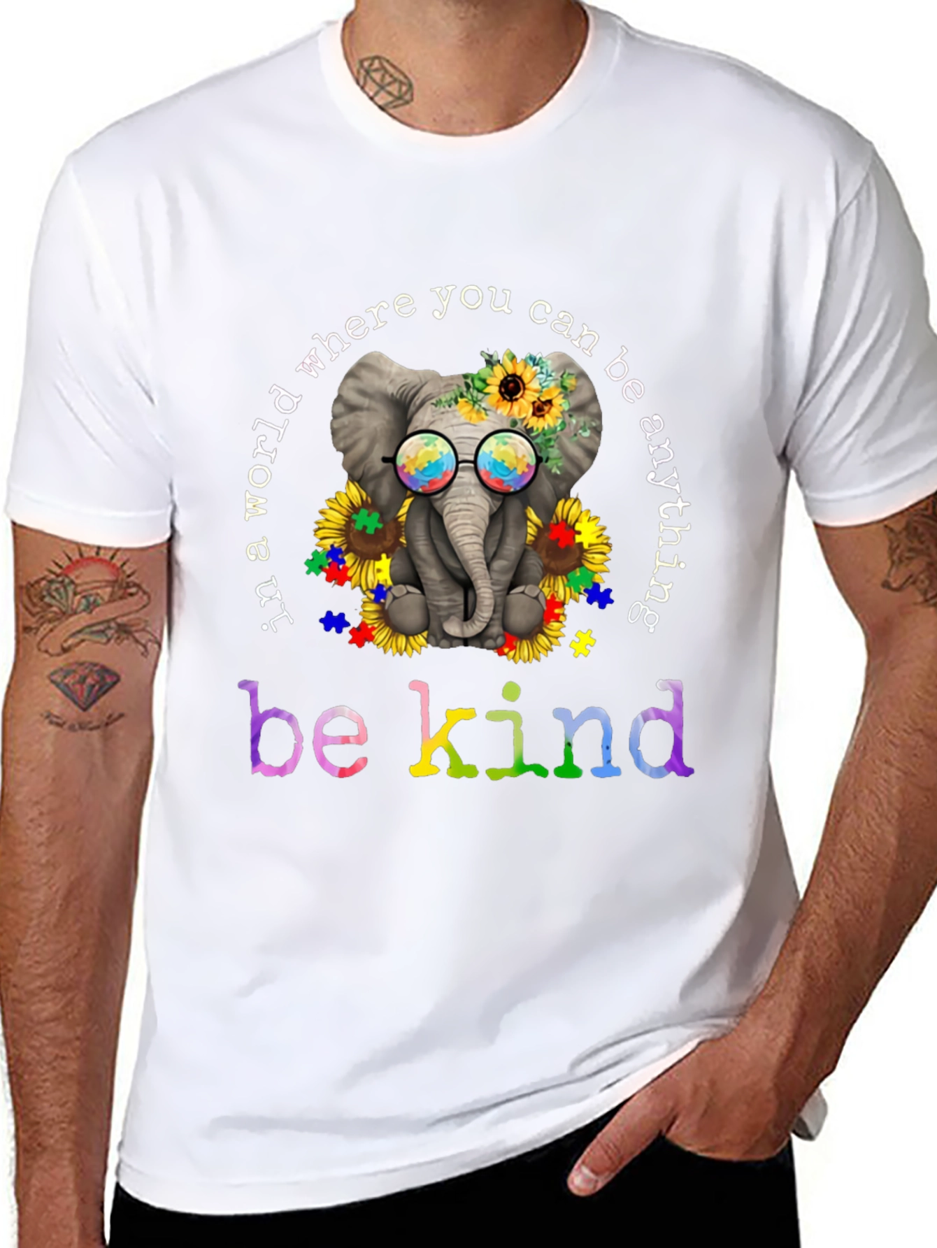 Be Kind Autism Awareness Elephant T-Shirt