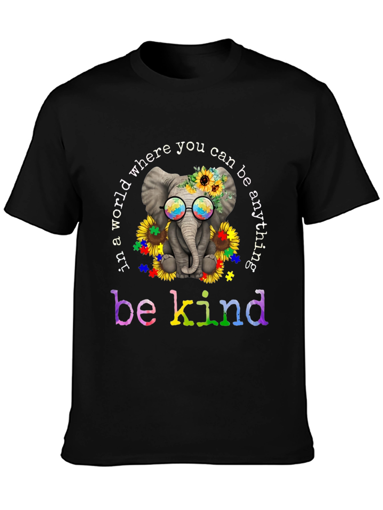 Be Kind Autism Awareness Elephant T-Shirt
