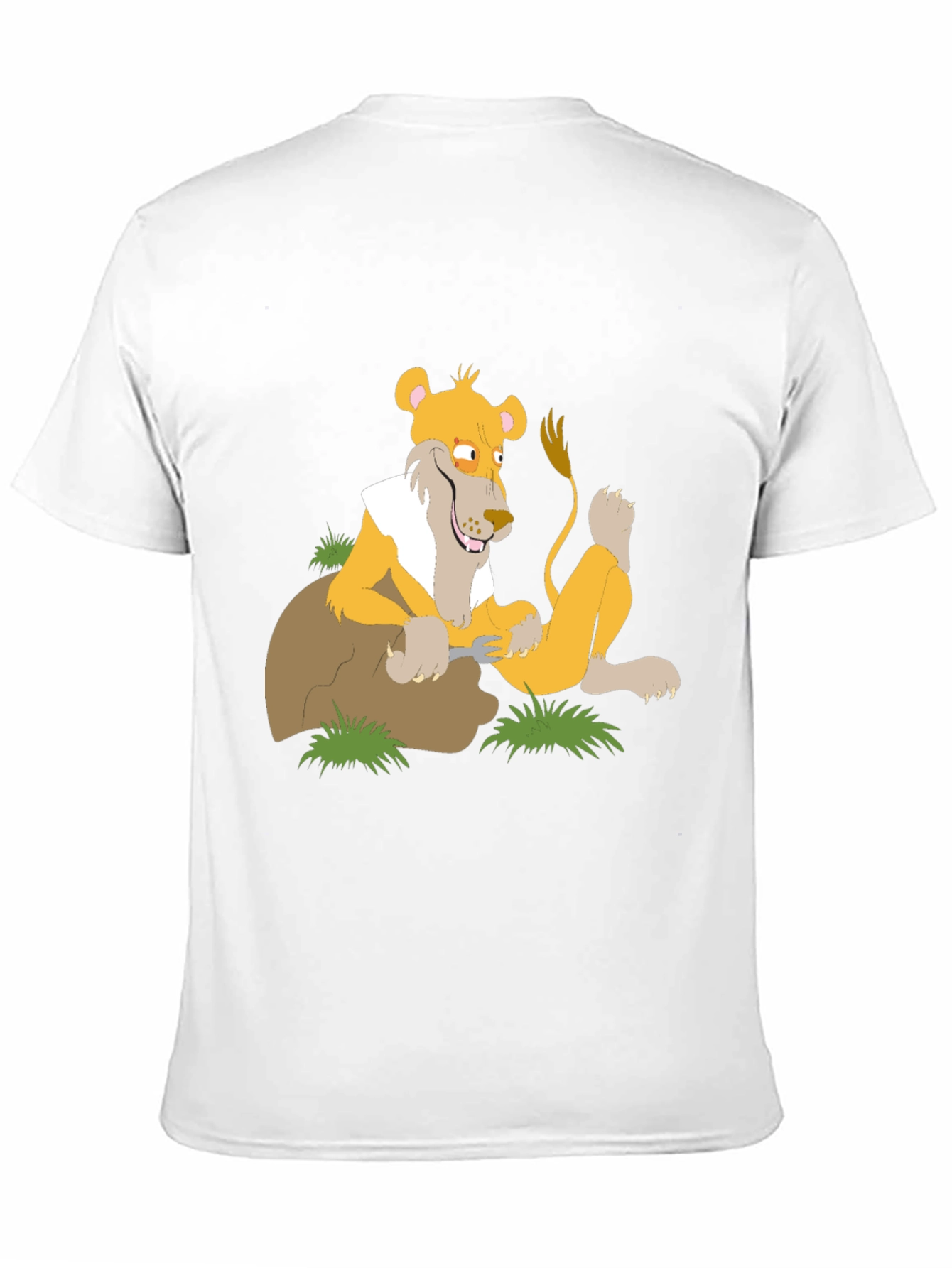 Lion Cartoon Graphic T-Shirt - Black