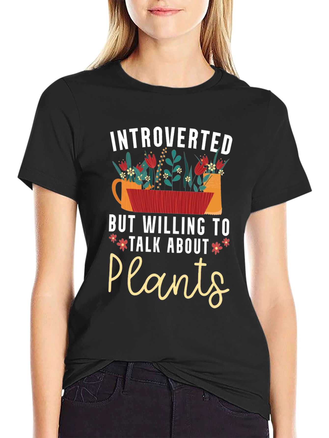 Introverted Plants Graphic T-Shirt