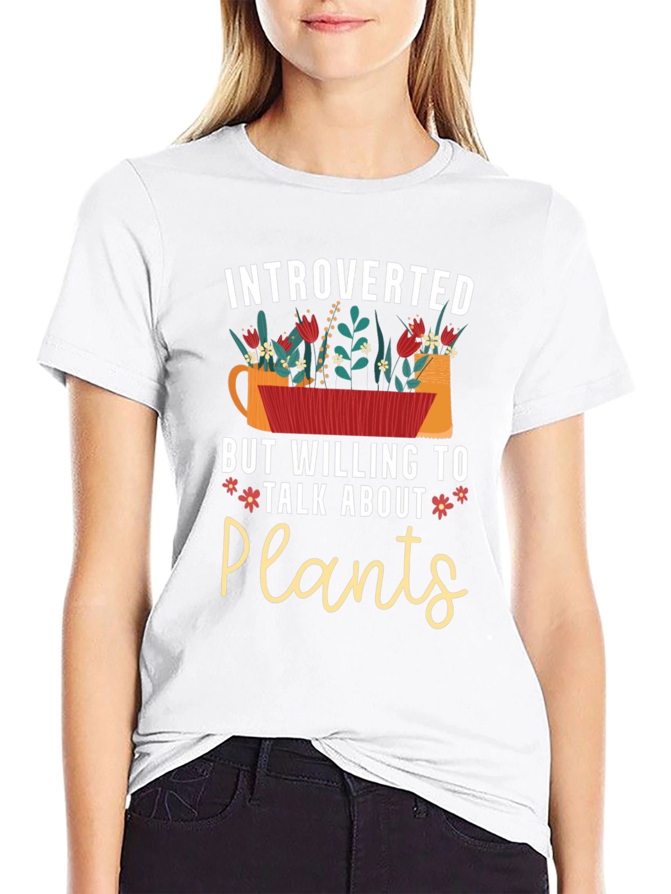 Introverted Plants Graphic T-Shirt