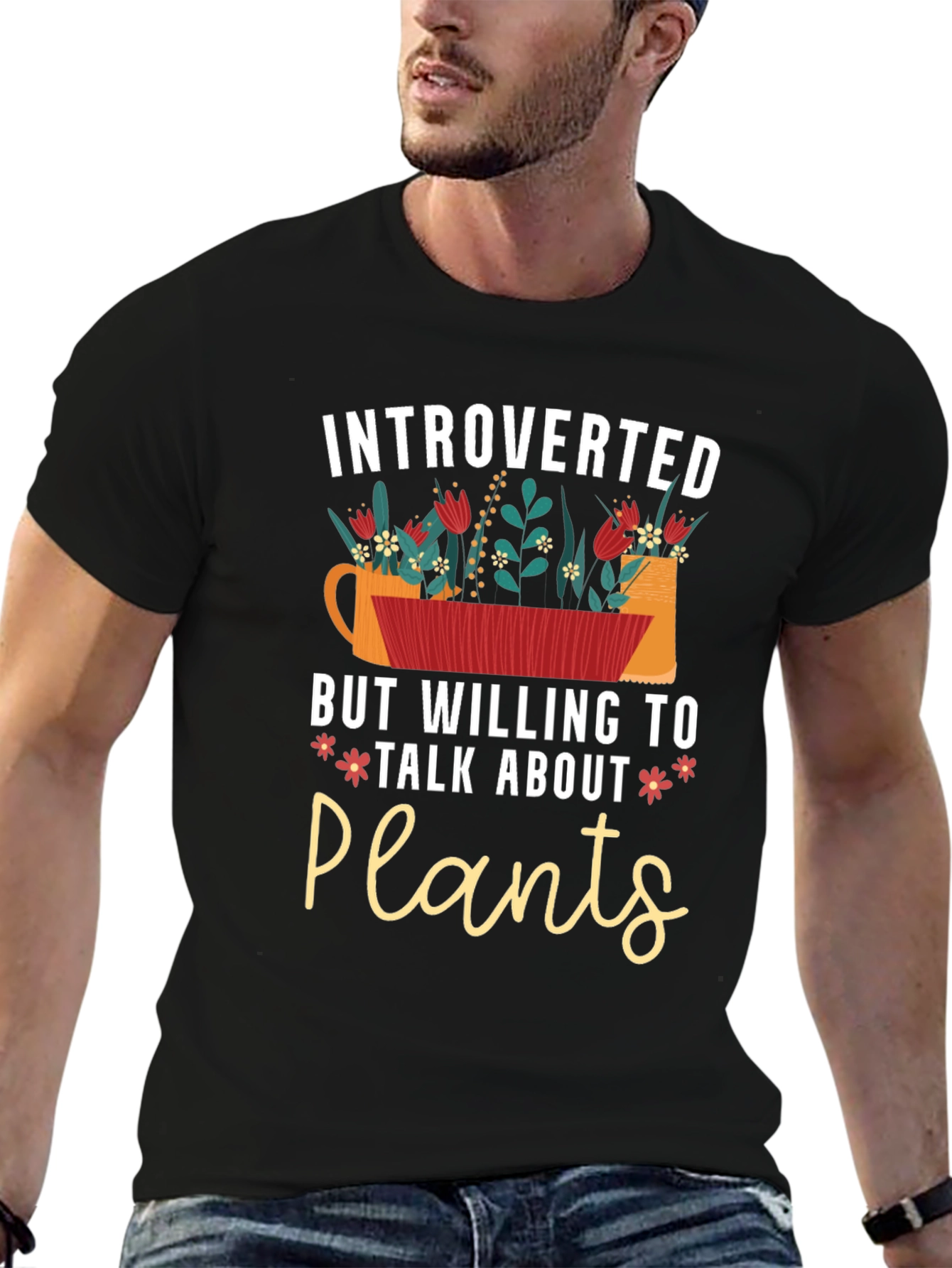 Introverted Plants Graphic T-Shirt