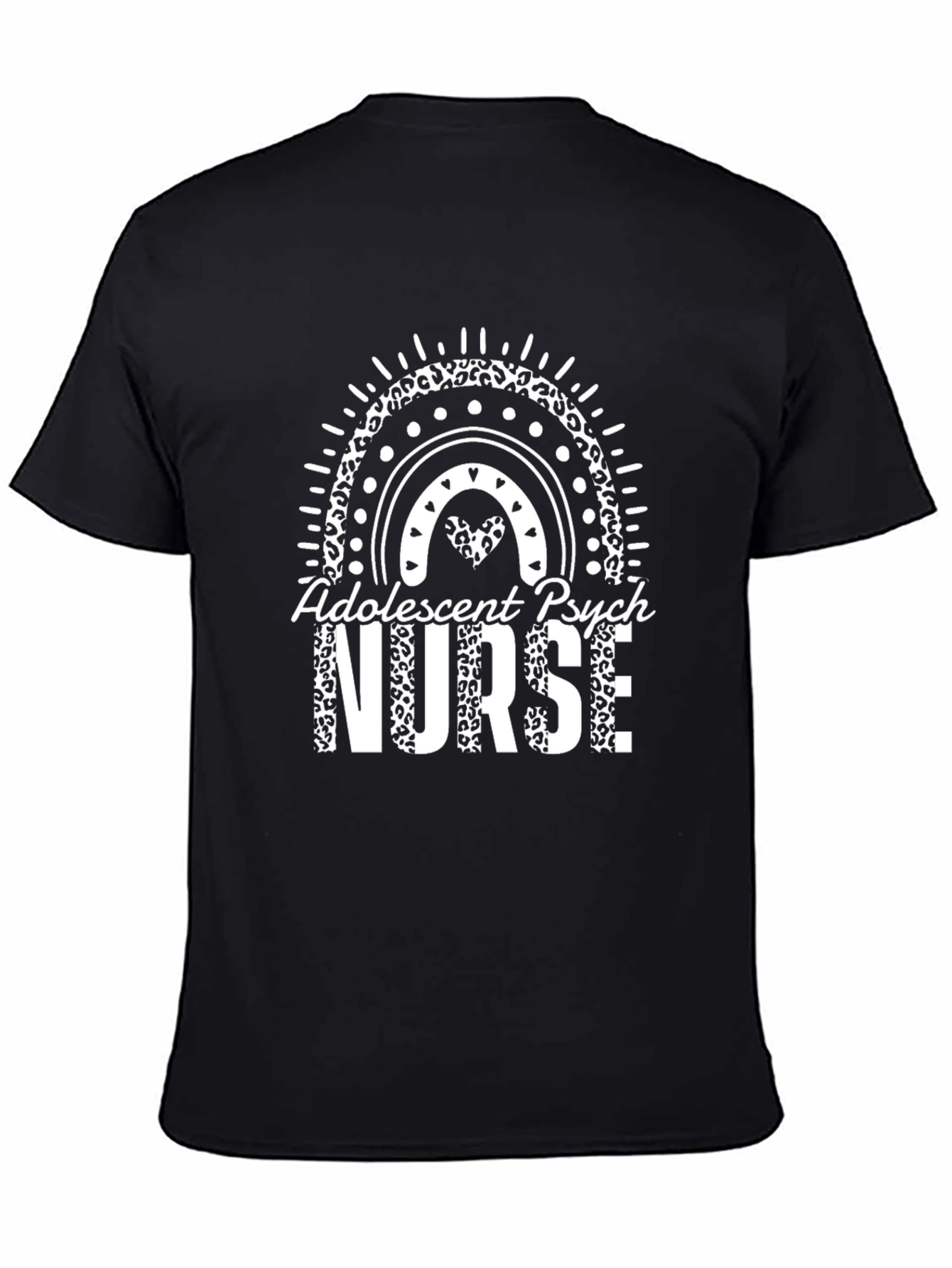 Adolescent Psych Nurse Leopard Rainbow T-Shirt