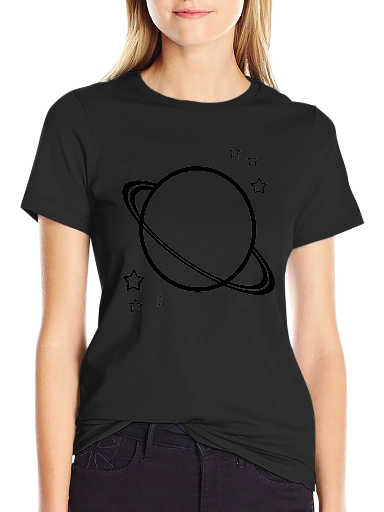Planet & Stars Graphic Tee - Mens Casual T-Shirt