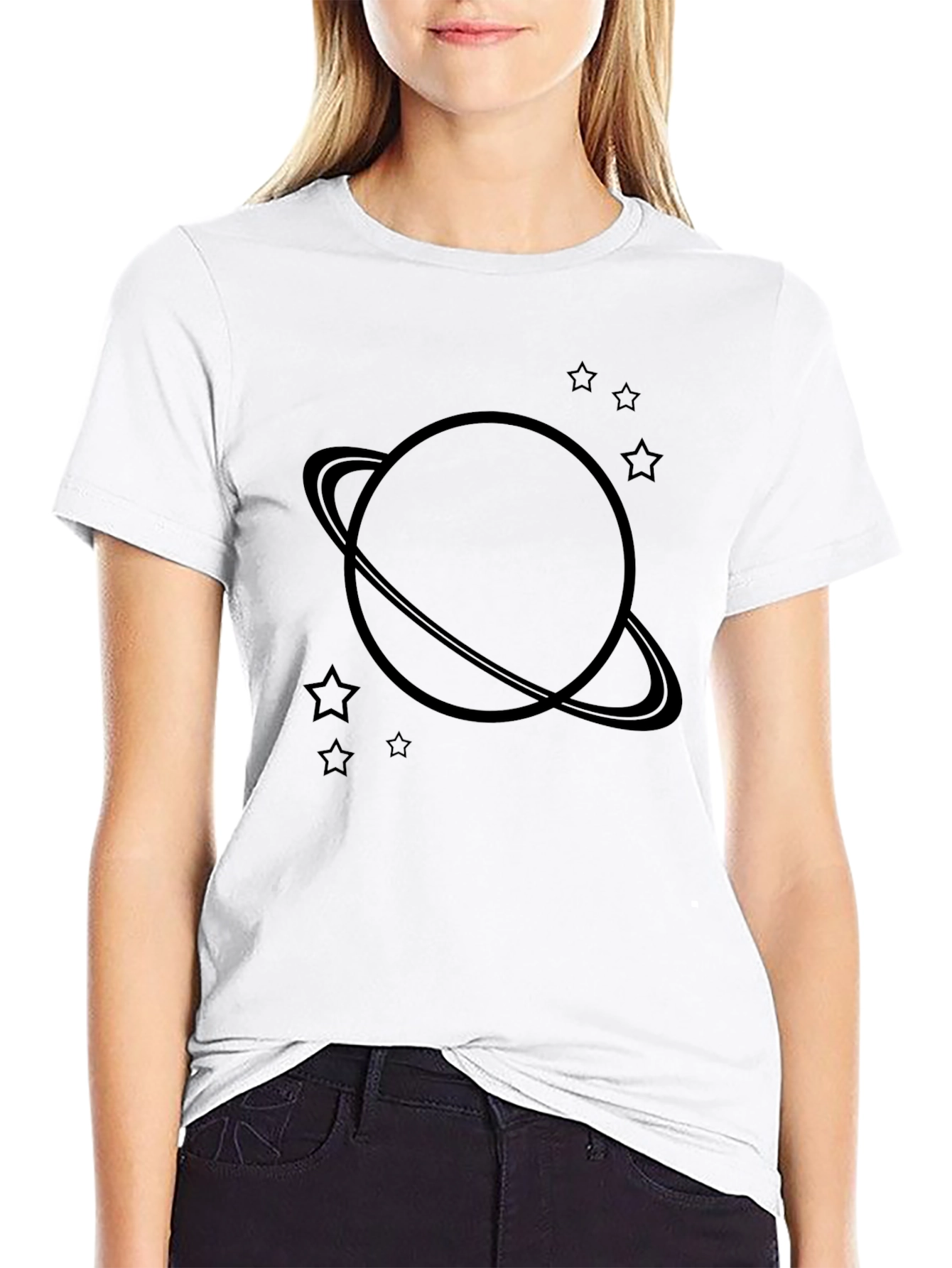 Planet & Stars Graphic Tee - Mens Casual T-Shirt