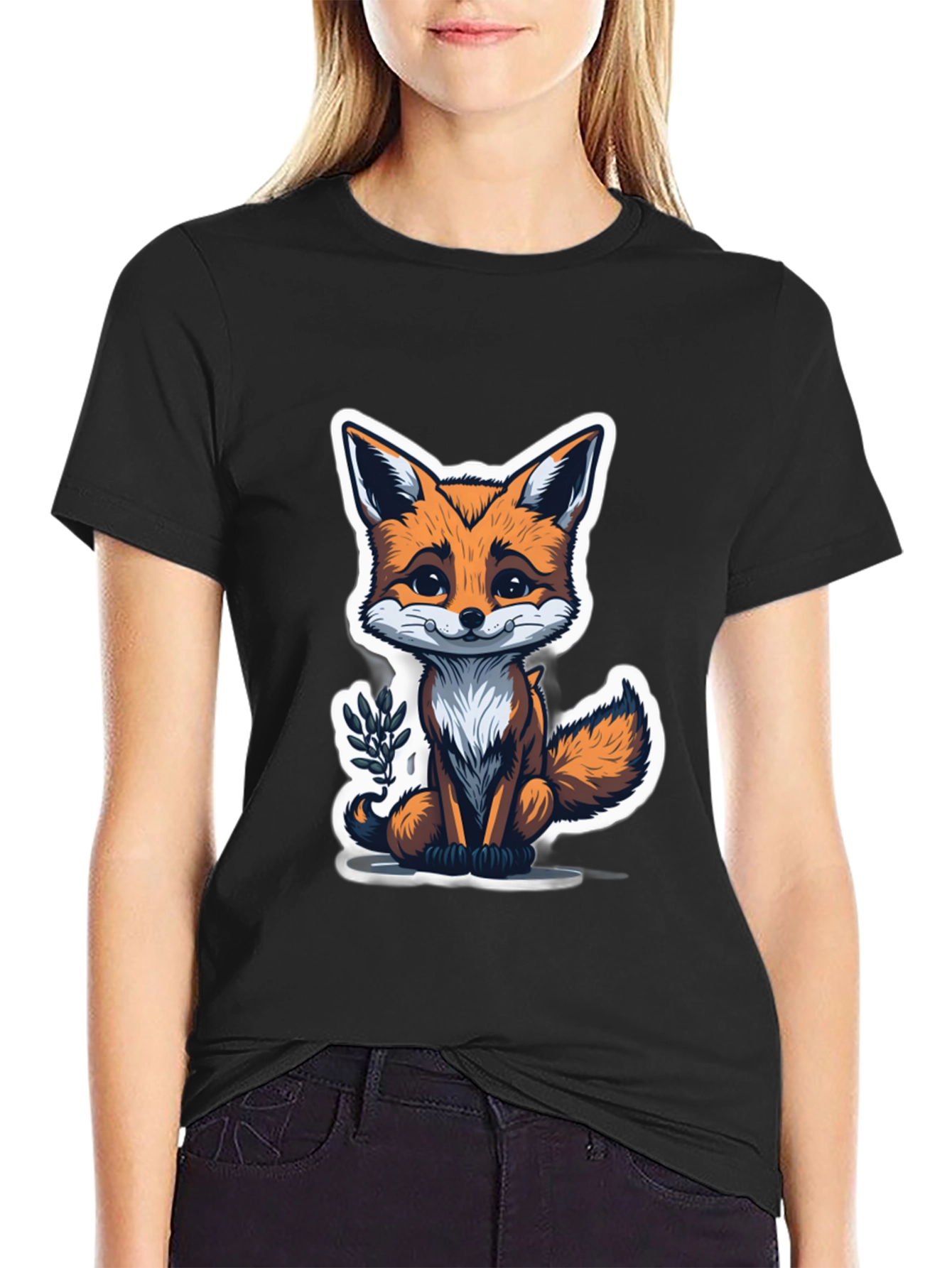 Cute Fox Graphic Tee - Soft Cotton Blend