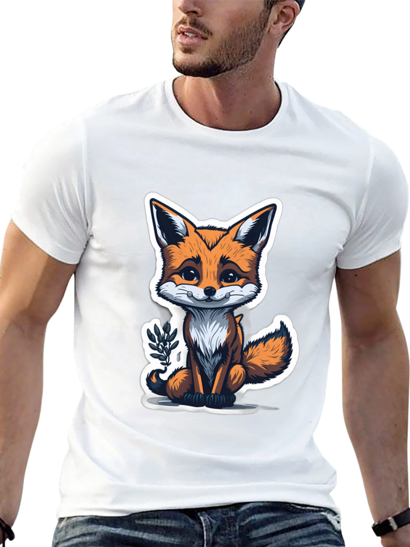 Cute Fox Graphic Tee - Soft Cotton Blend