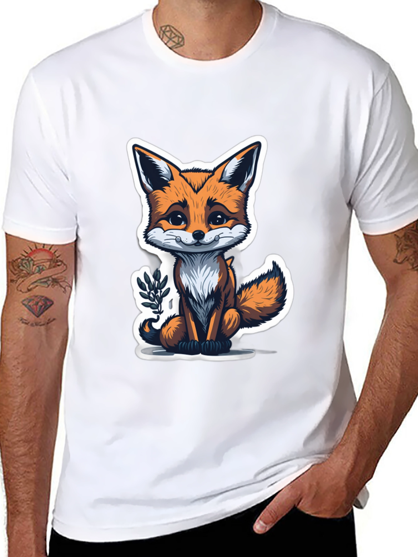 Cute Fox Graphic Tee - Soft Cotton Blend