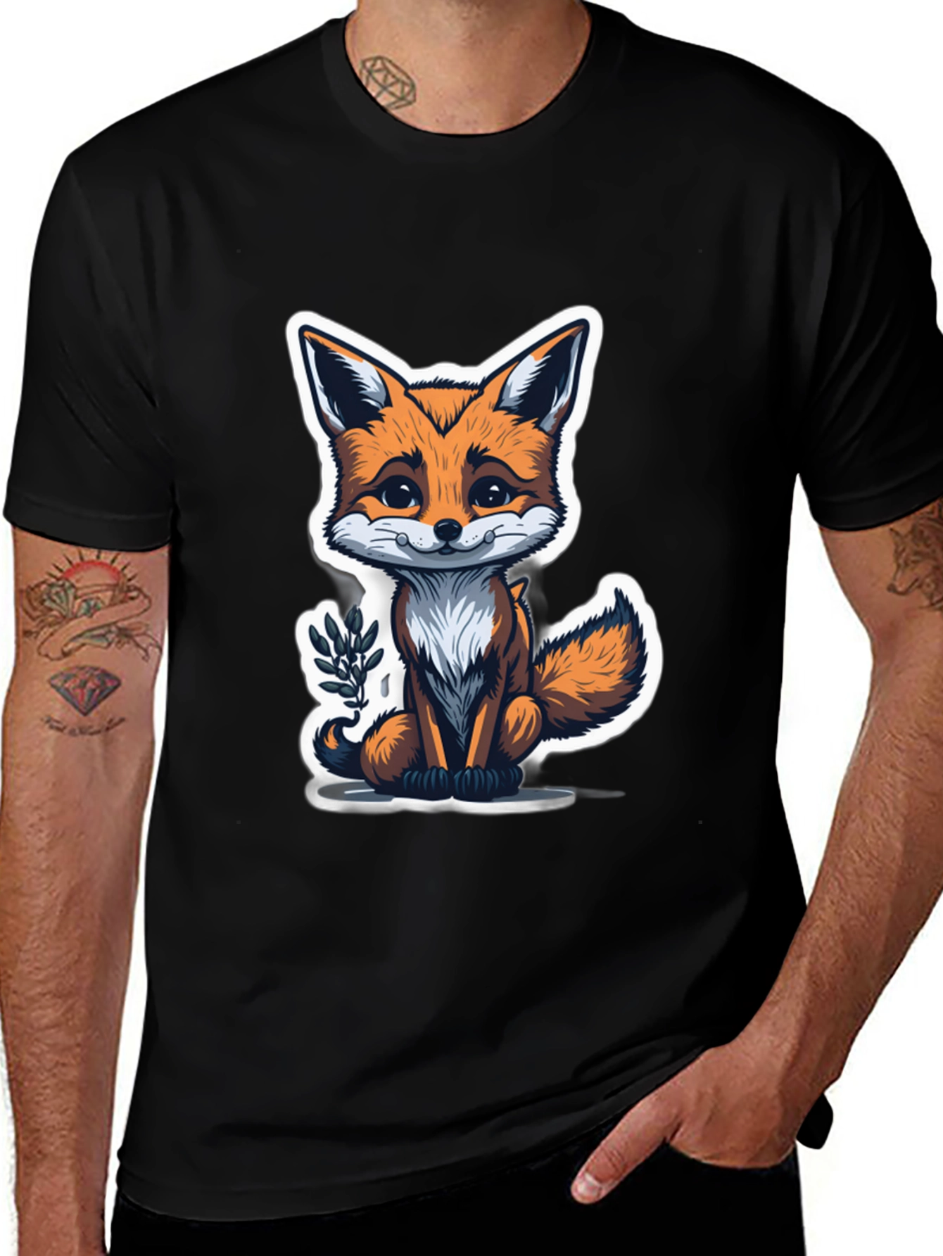 Cute Fox Graphic Tee - Soft Cotton Blend