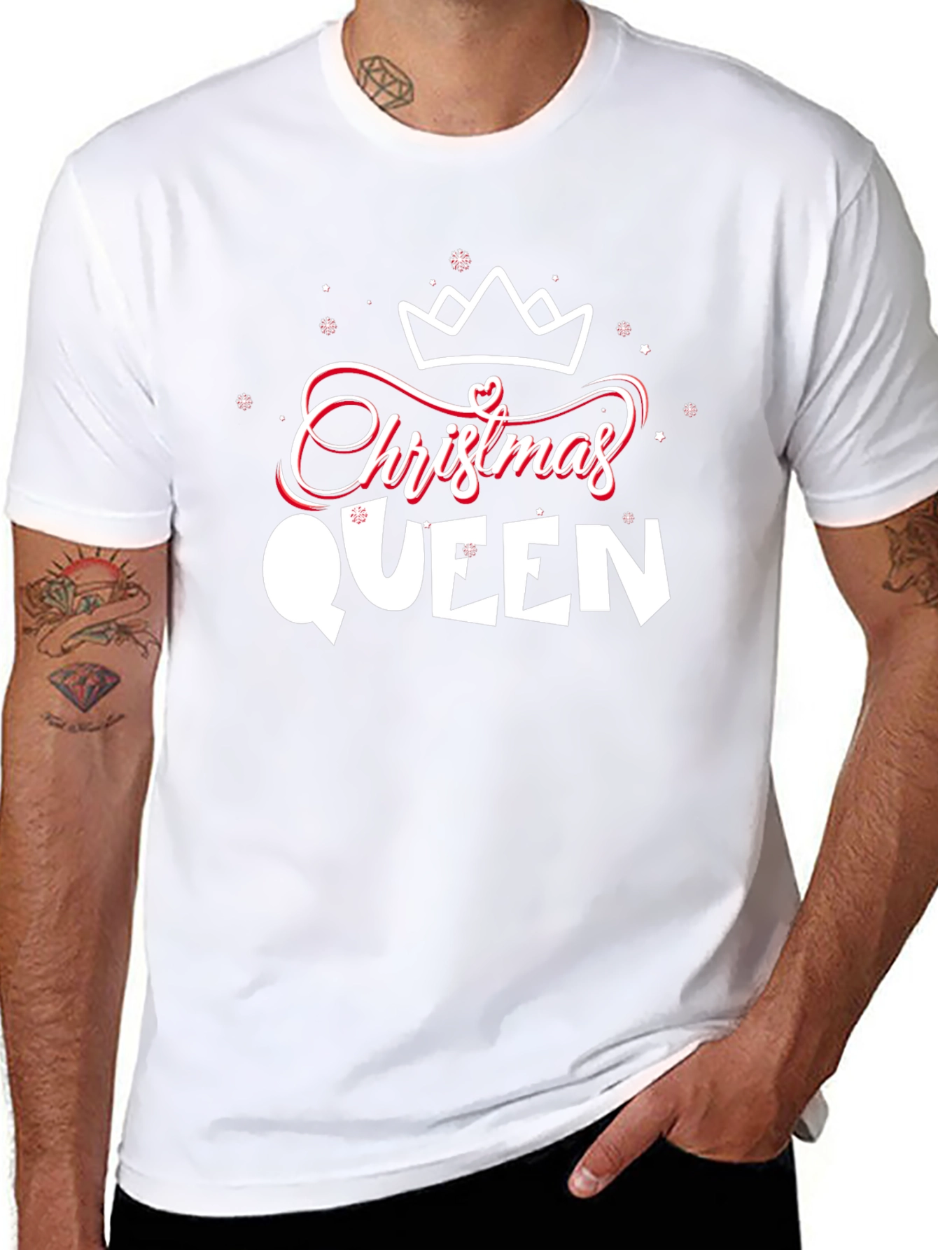Christmas Queen Graphic Tee - Holiday Festive Apparel