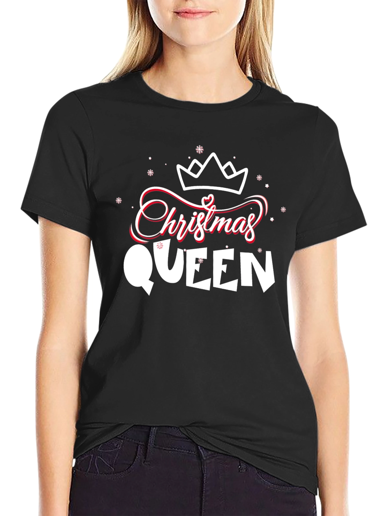 Christmas Queen Graphic Tee - Holiday Festive Apparel