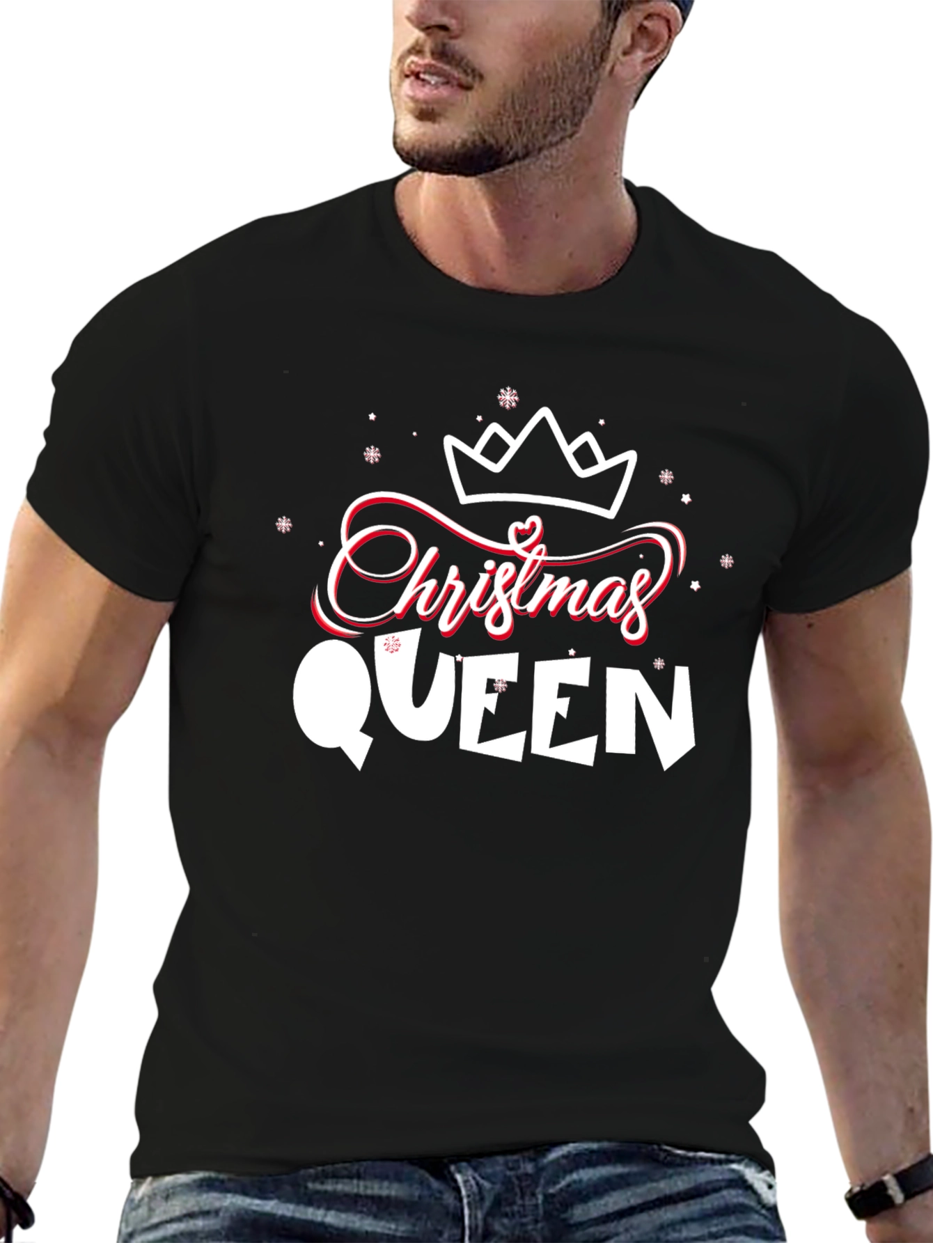 Christmas Queen Graphic Tee - Holiday Festive Apparel