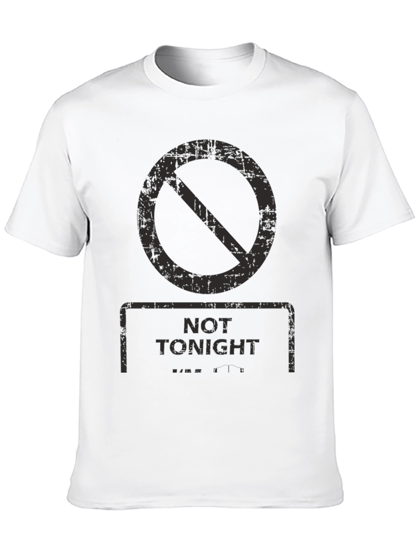 Not Tonight Graphic Tee - Black Crew Neck