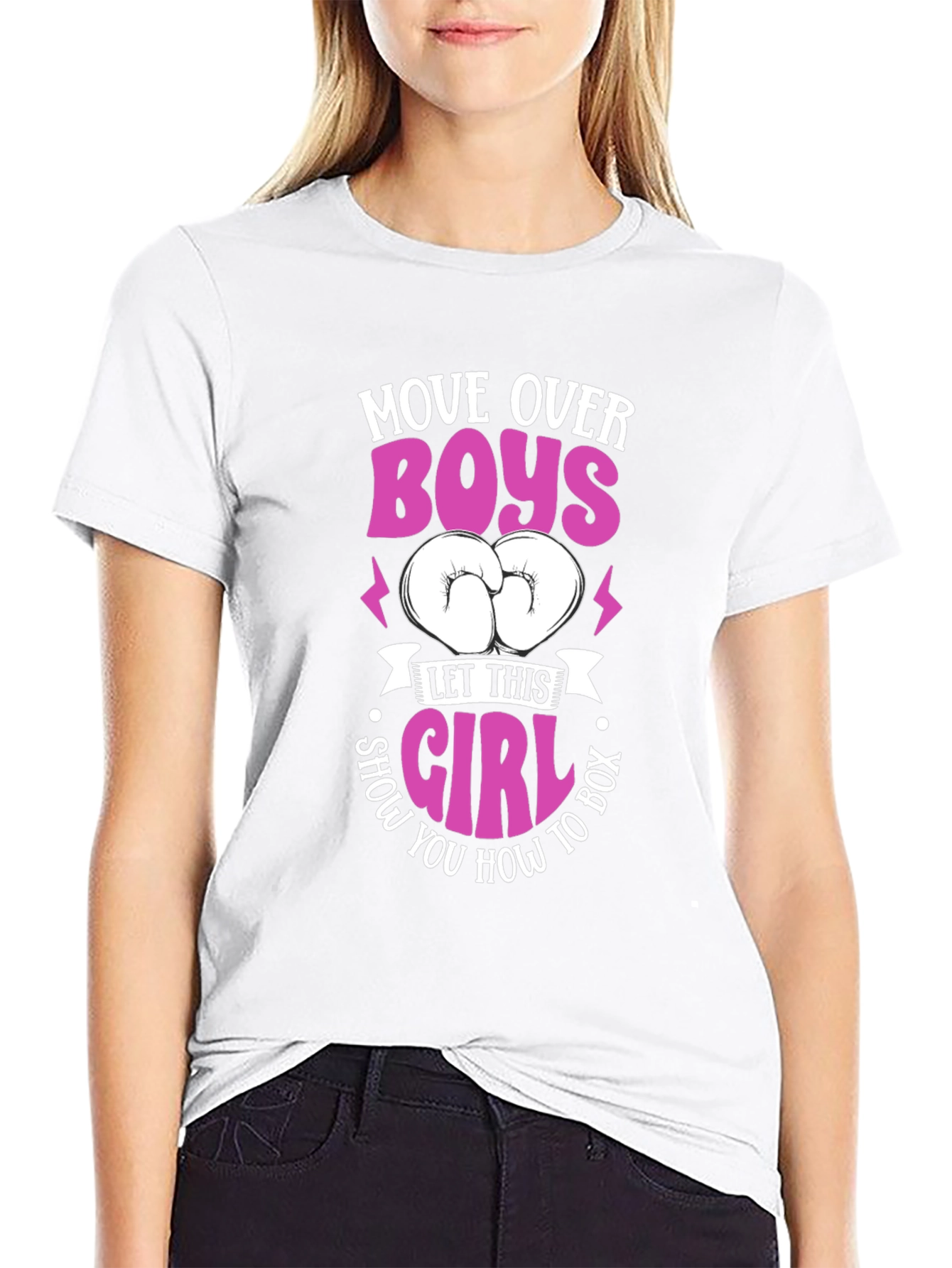 Move Over Boys Boxing Girl T-Shirt
