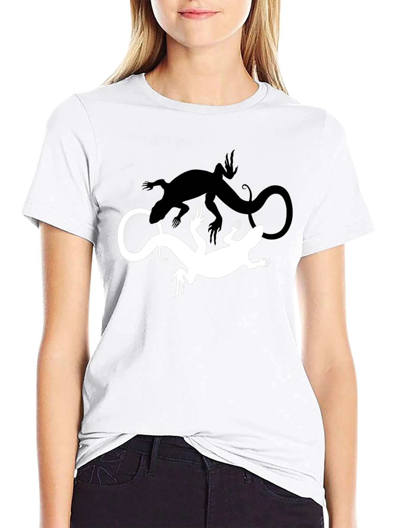 Yin Yang Lizard Tee - Mens Black Graphic T-Shirt