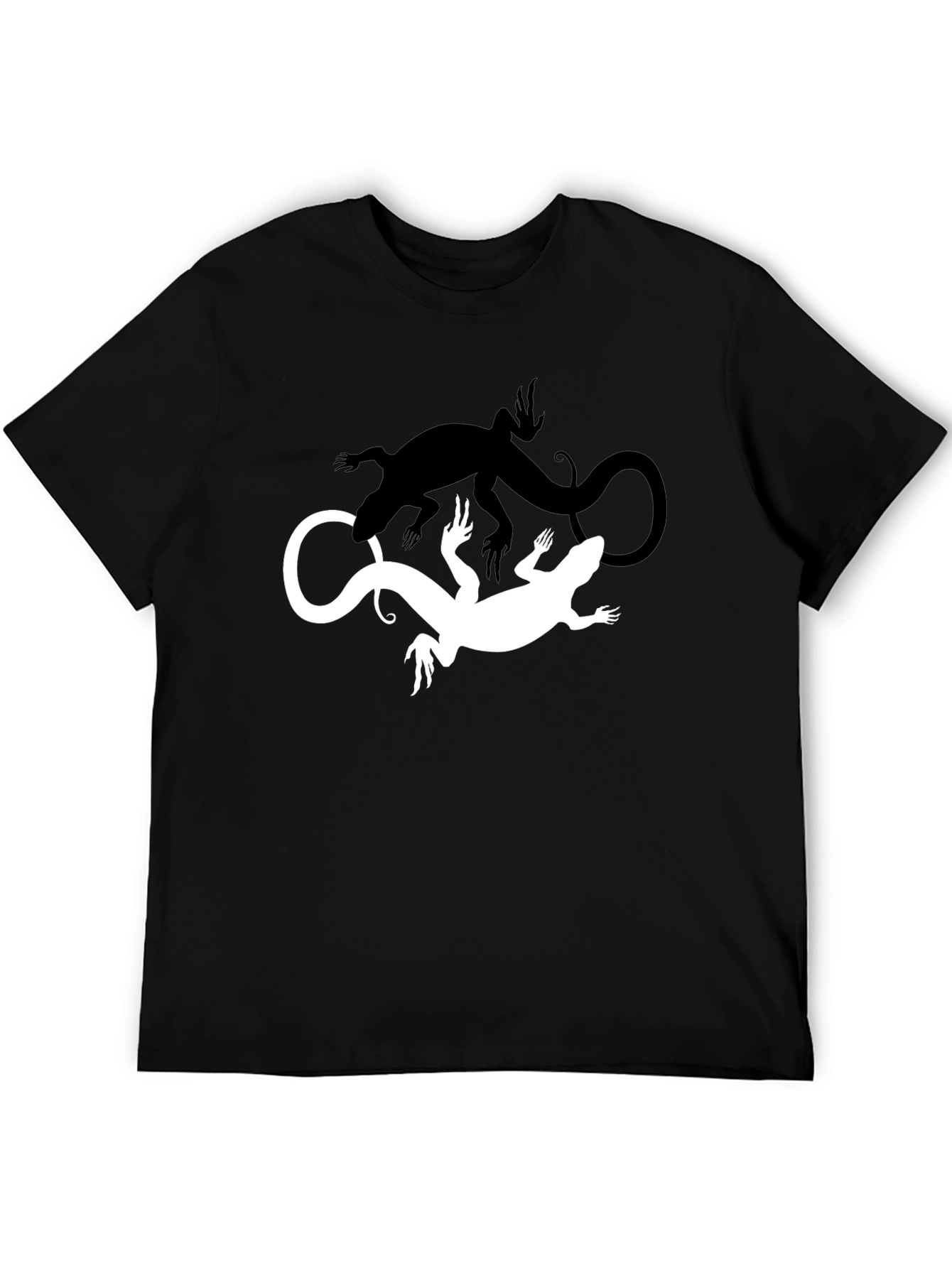 Yin Yang Lizard Tee - Mens Black Graphic T-Shirt