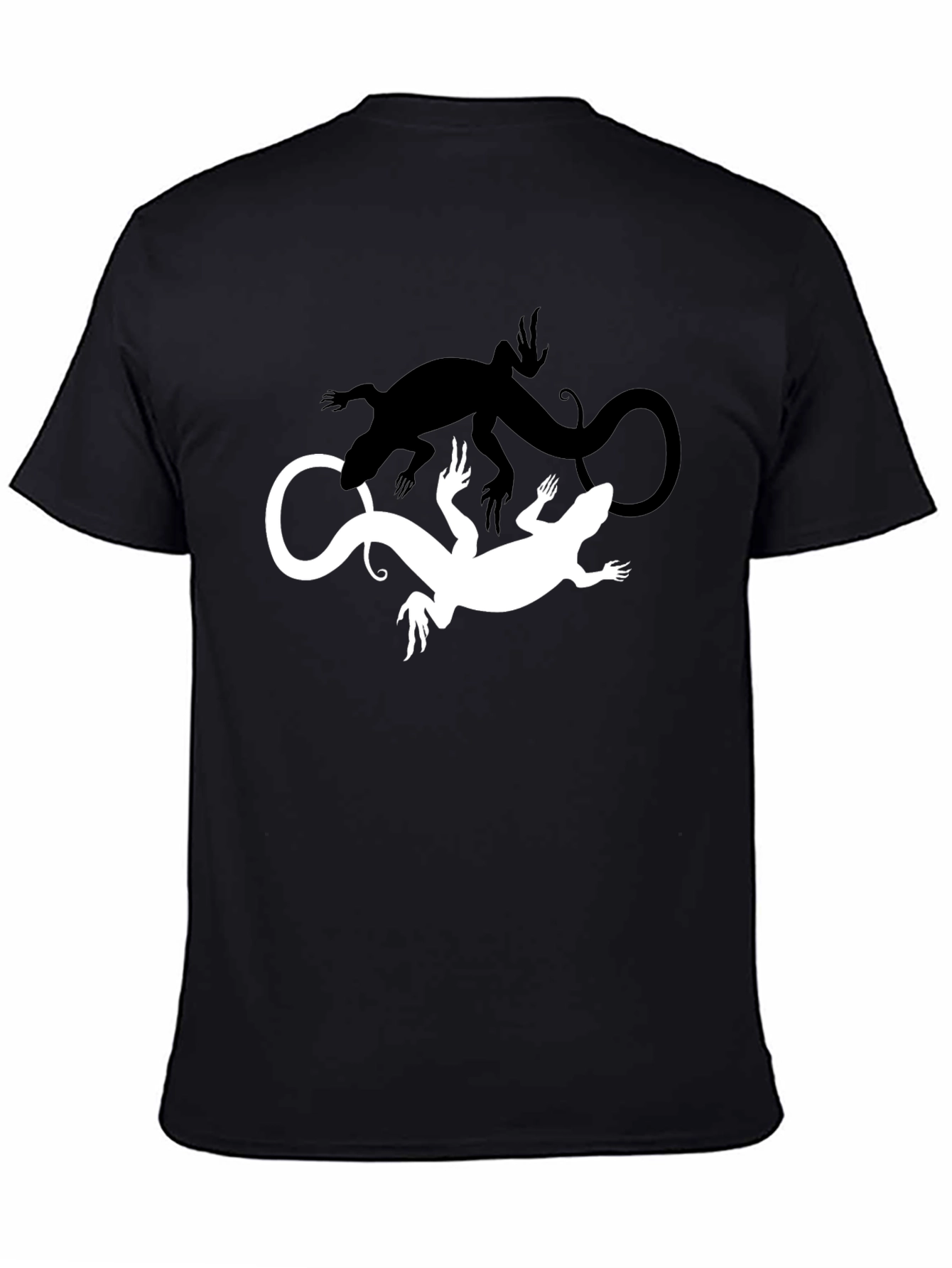 Yin Yang Lizard Tee - Mens Black Graphic T-Shirt