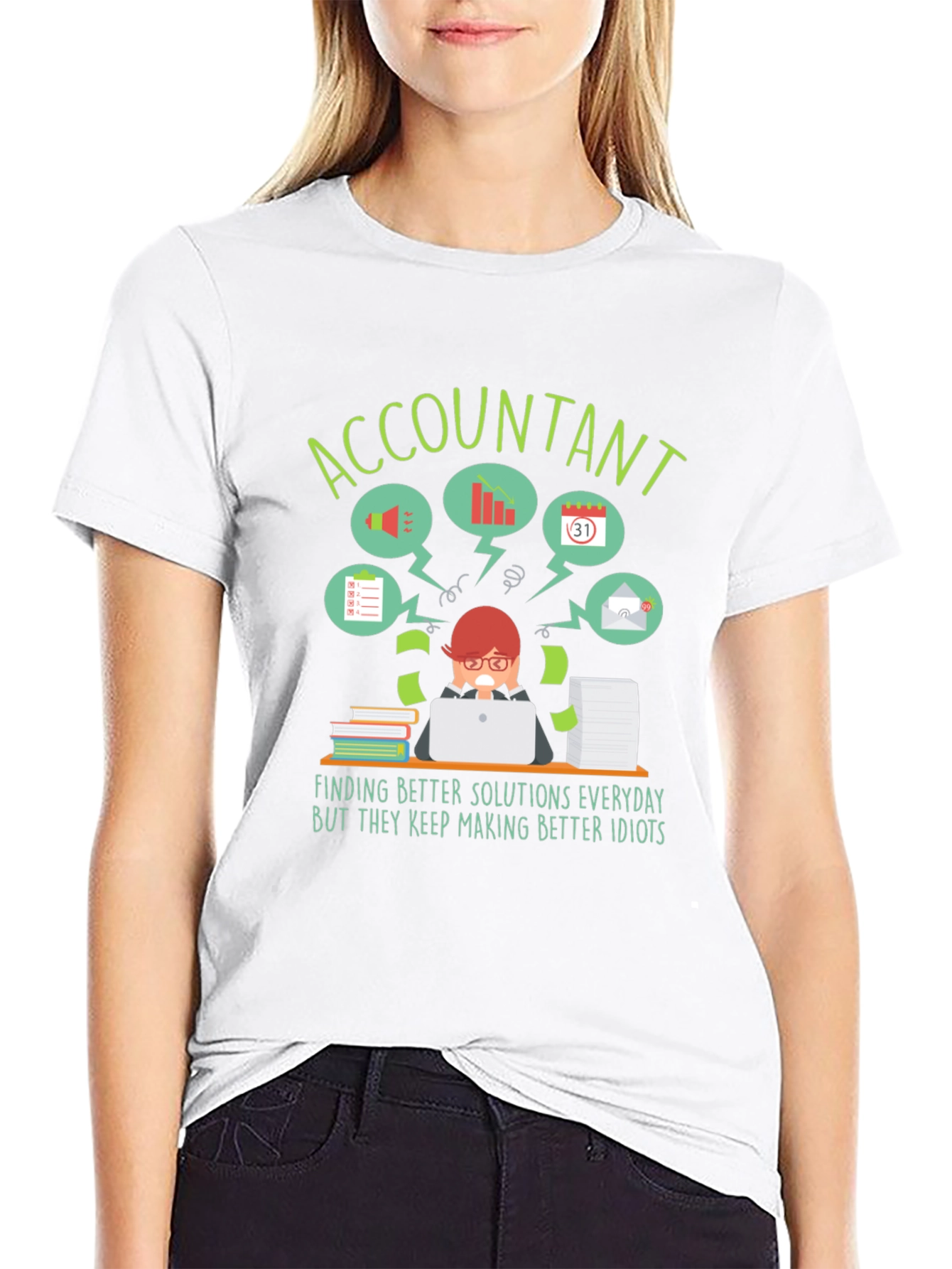 Accountant T-Shirt: Finding Better Solutions Funny Work Tee