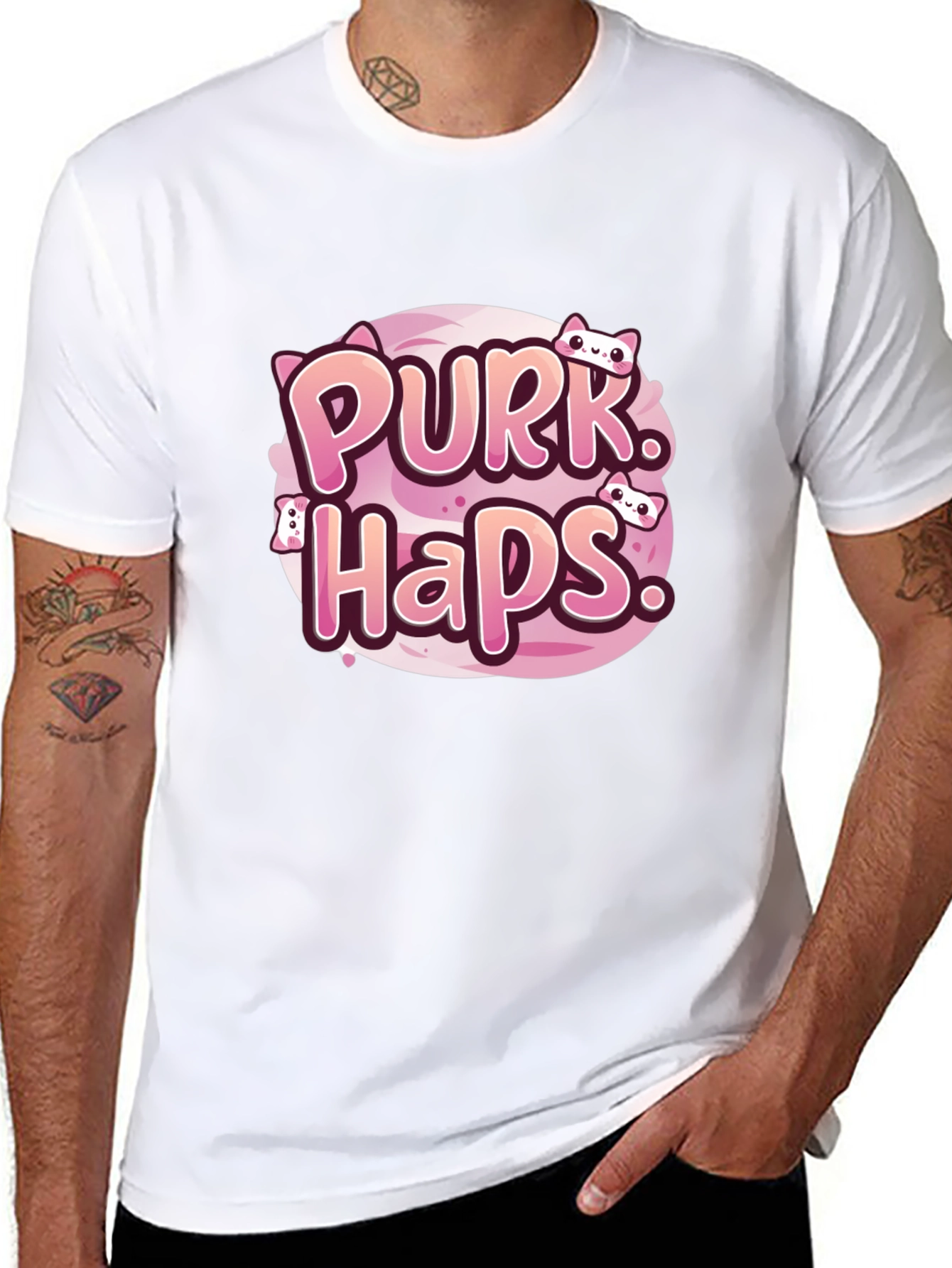 Purrk Haps Graphic Tee - Cute Cat Lovers T-Shirt