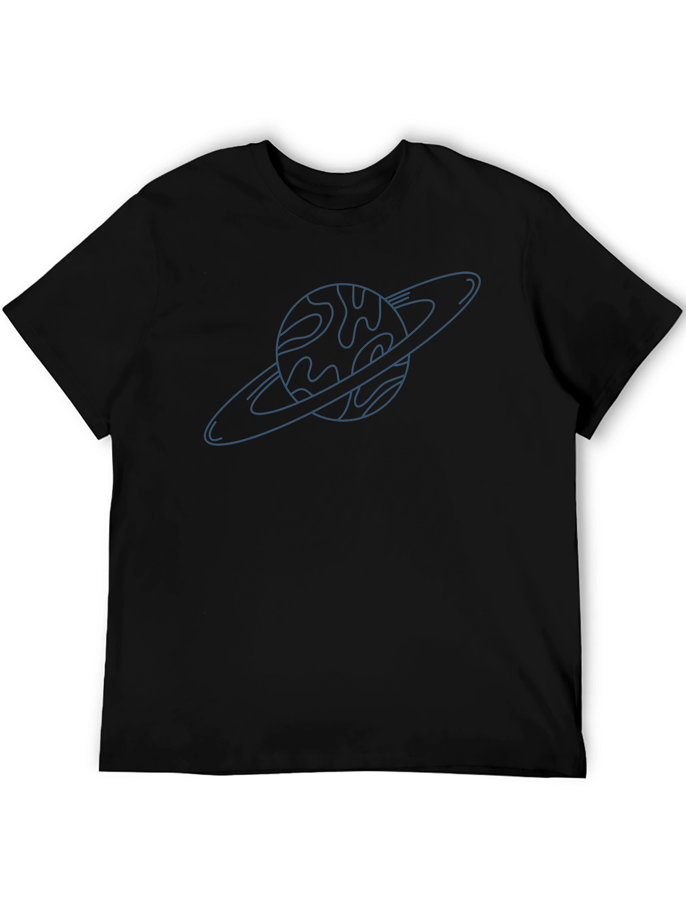 Saturn Line Art T-Shirt - Space Graphic Tee