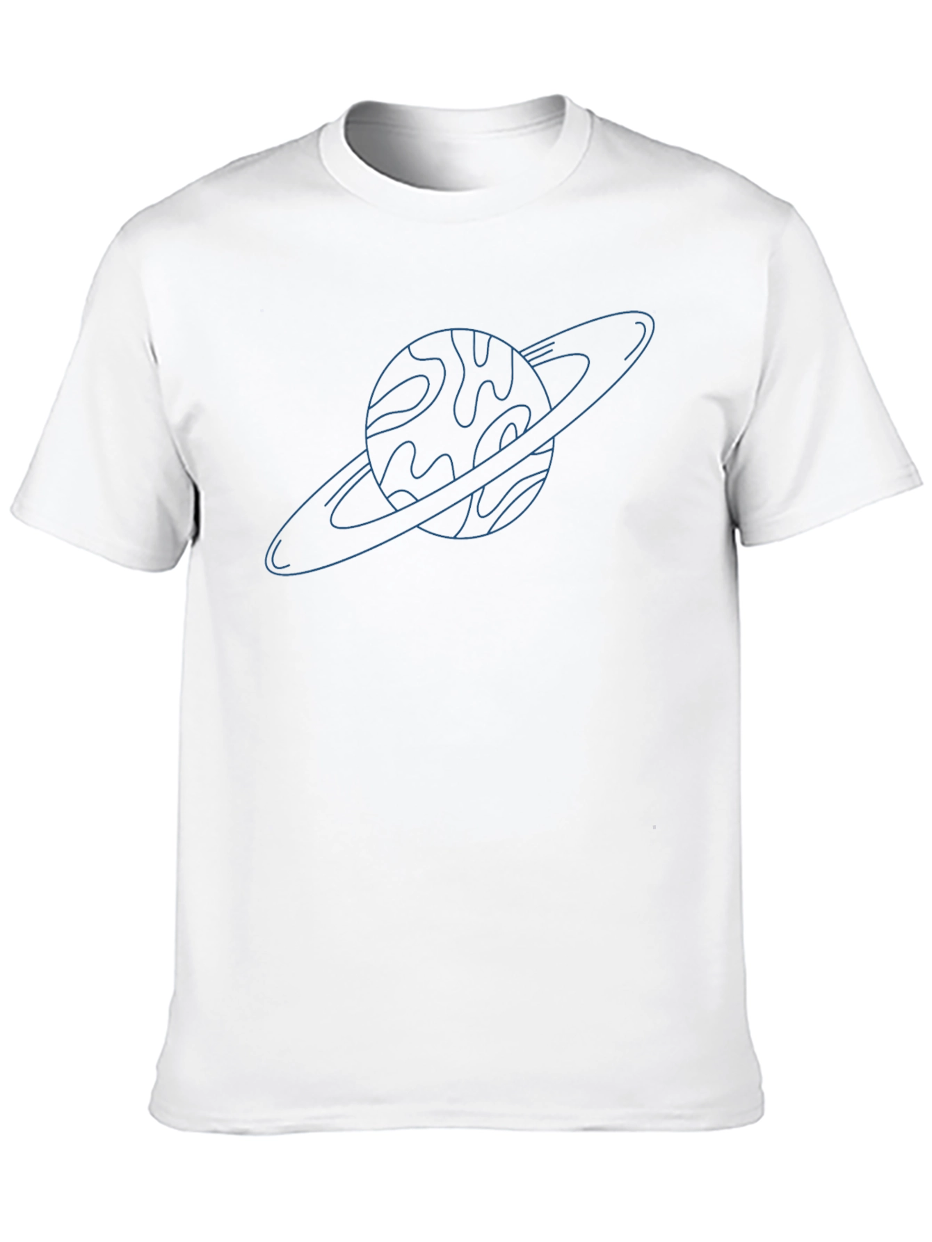 Saturn Line Art T-Shirt - Space Graphic Tee