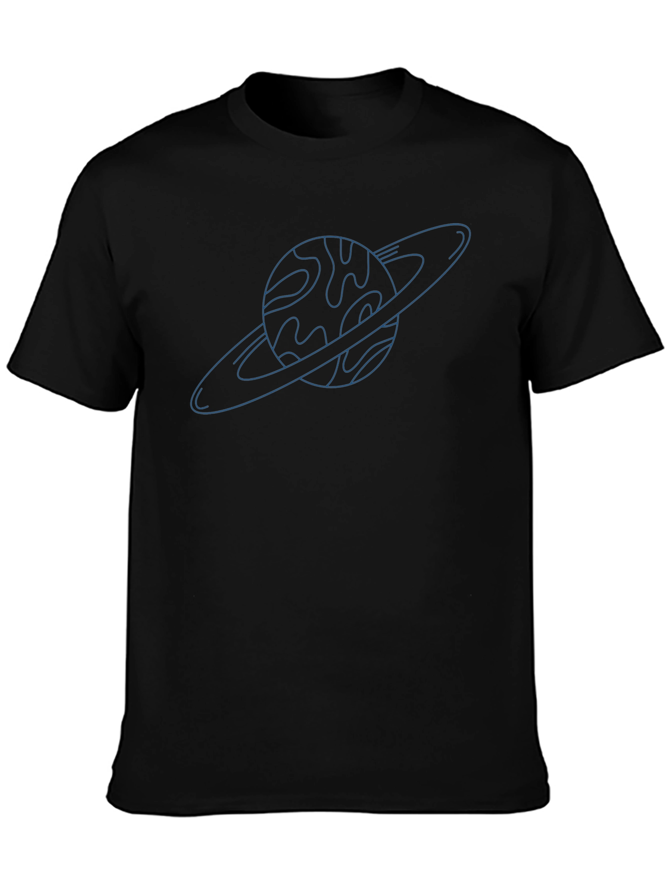 Saturn Line Art T-Shirt - Space Graphic Tee