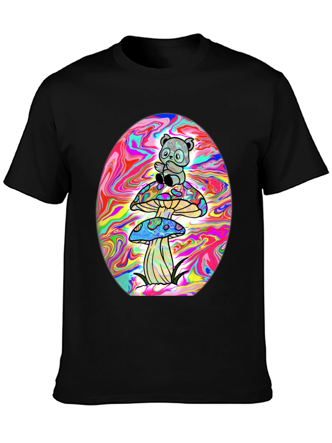 Panda Mushroom Psychedelic T-Shirt