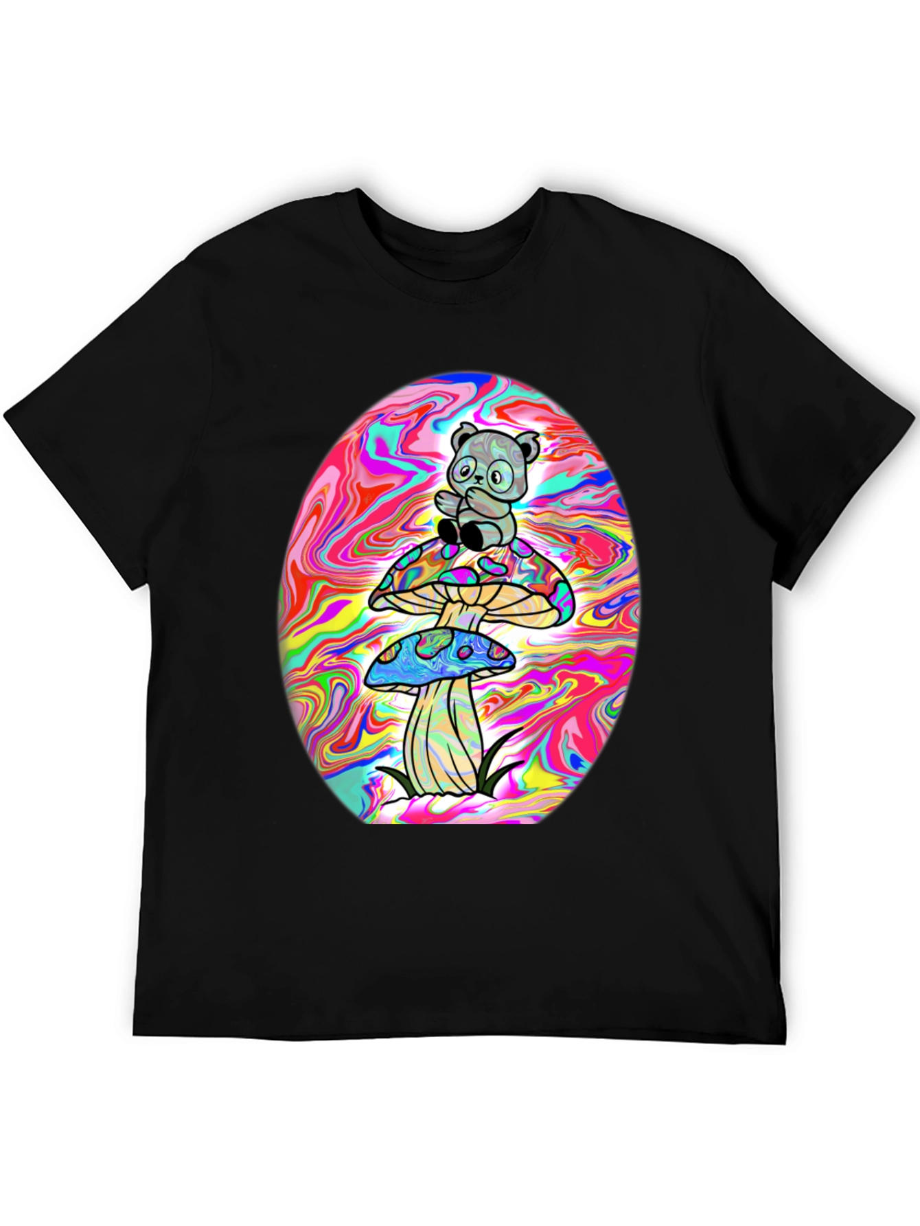 Panda Mushroom Psychedelic T-Shirt
