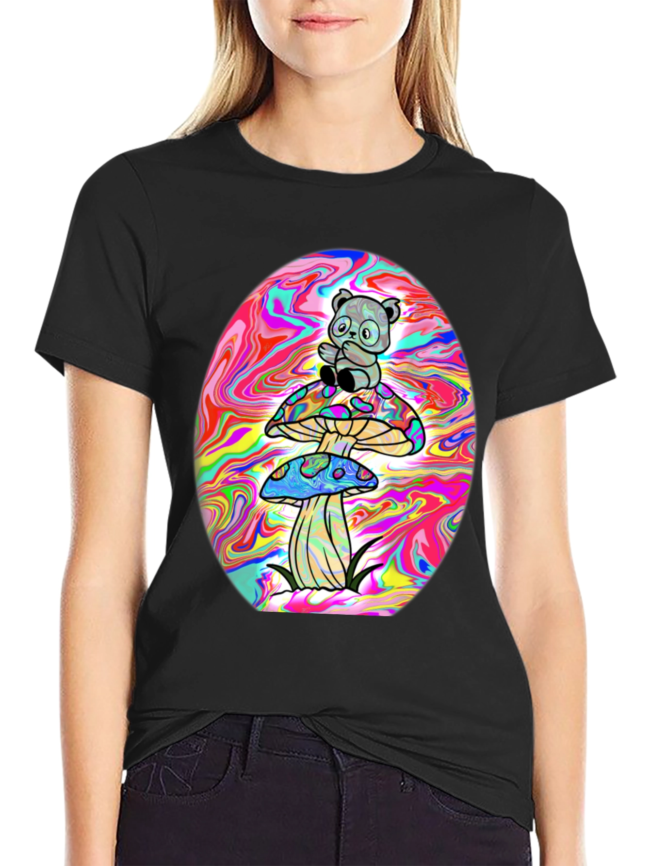 Panda Mushroom Psychedelic T-Shirt