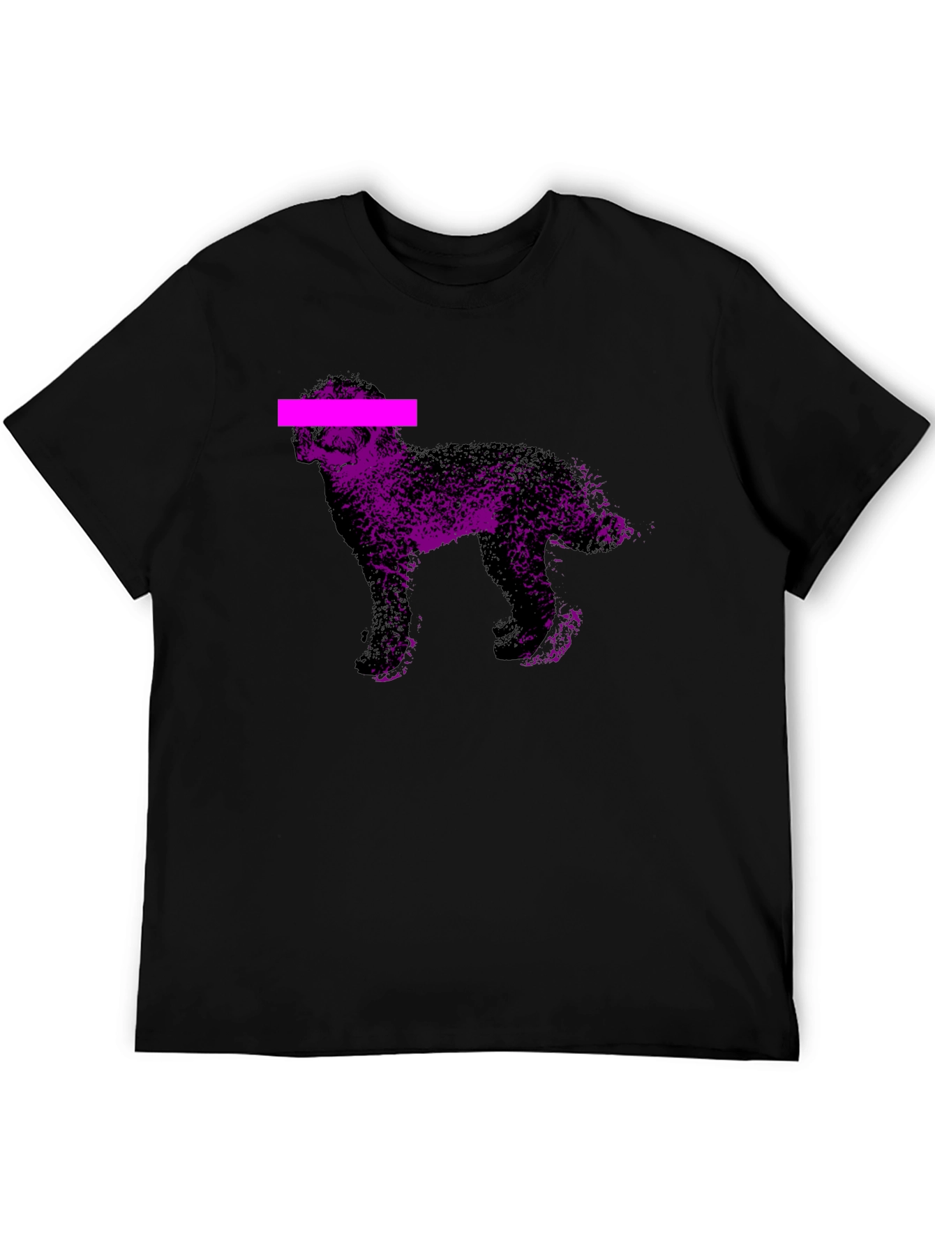 Purple Dog Graphic Black T-Shirt