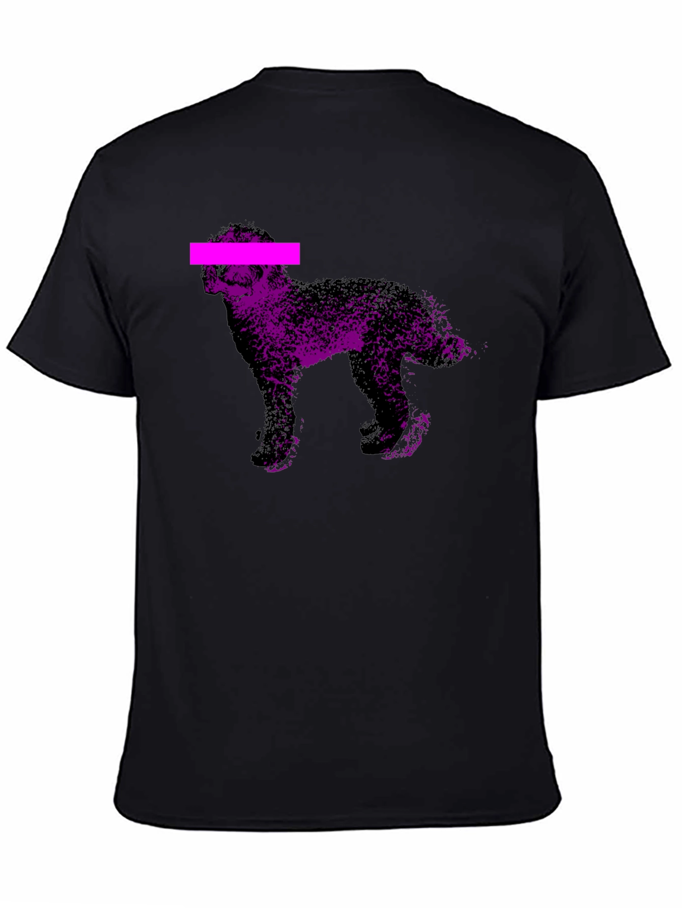 Purple Dog Graphic Black T-Shirt