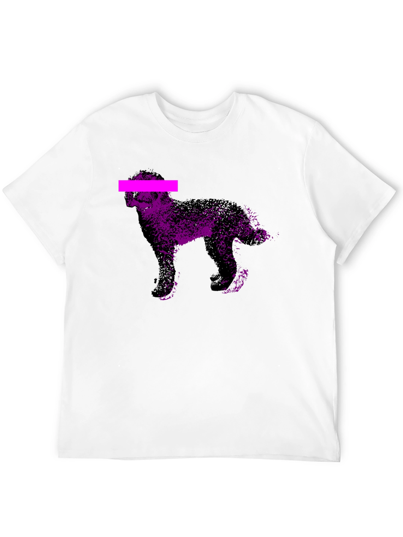 Purple Dog Graphic Black T-Shirt