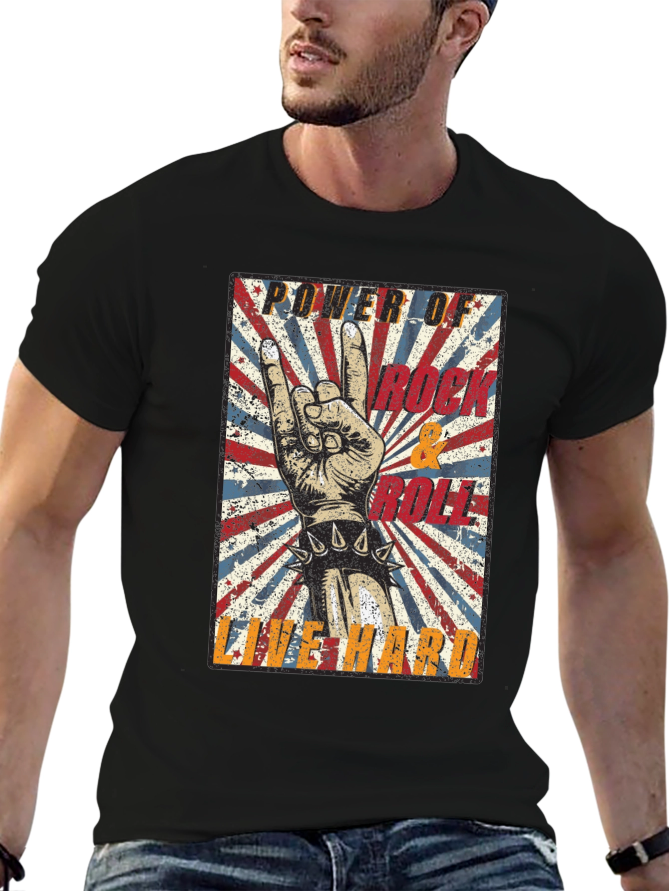 Rock & Roll Power T-Shirt - Live Hard