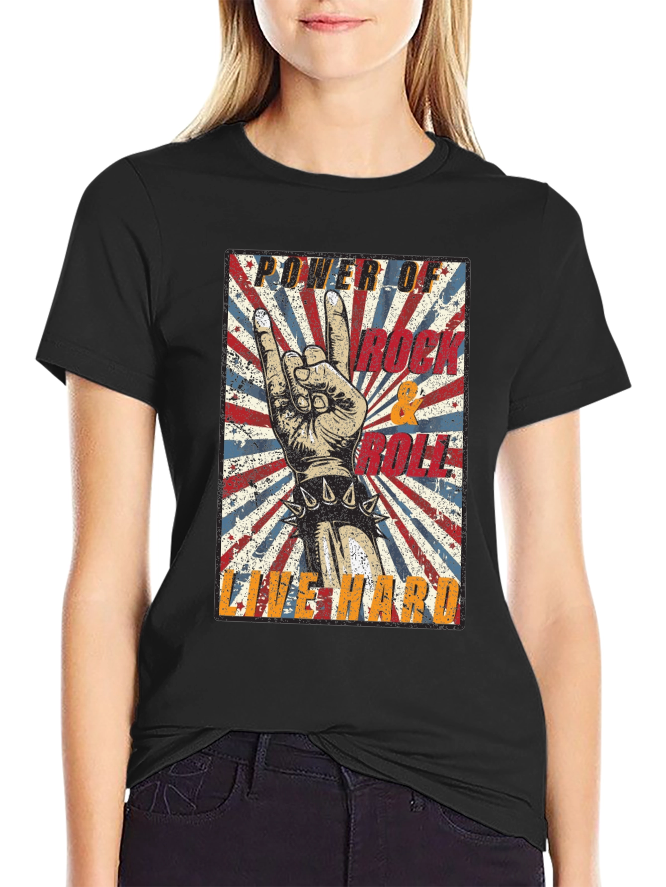 Rock & Roll Power T-Shirt - Live Hard