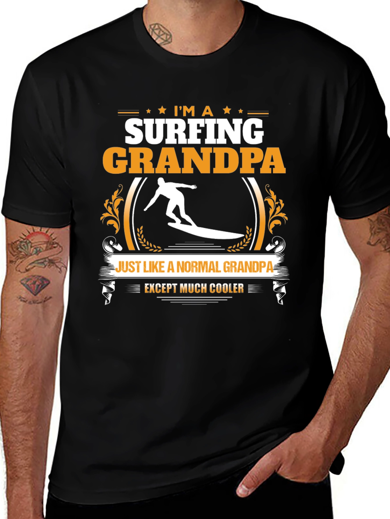 Surfing Grandpa T-Shirt - Cool Grandpa Shirt