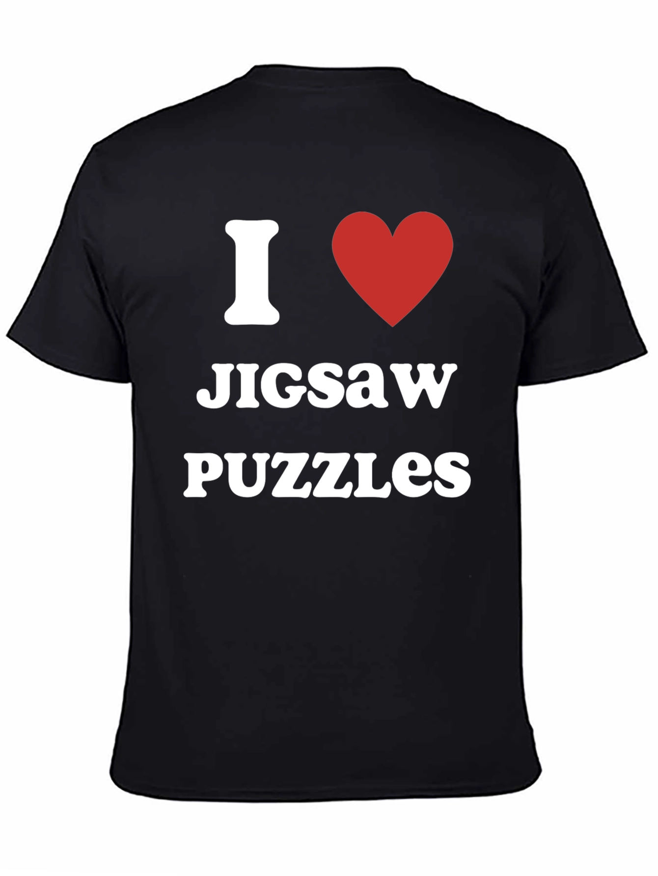 I Heart Jigsaw Puzzles T-Shirt - Black Cotton Tee
