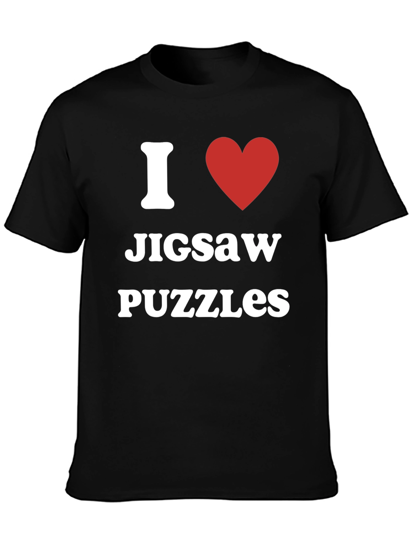 I Heart Jigsaw Puzzles T-Shirt - Black Cotton Tee