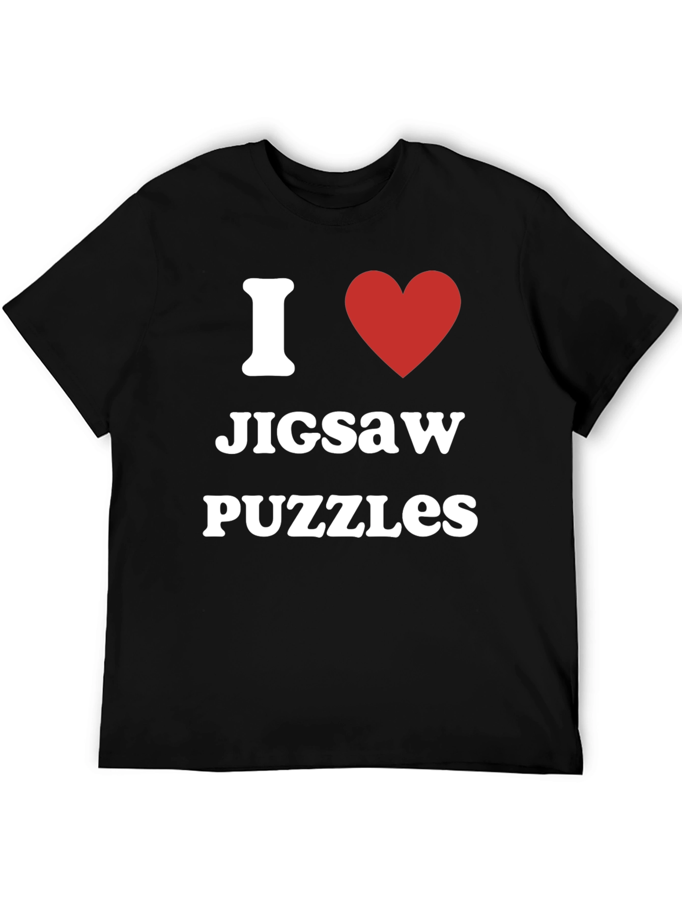 I Heart Jigsaw Puzzles T-Shirt - Black Cotton Tee