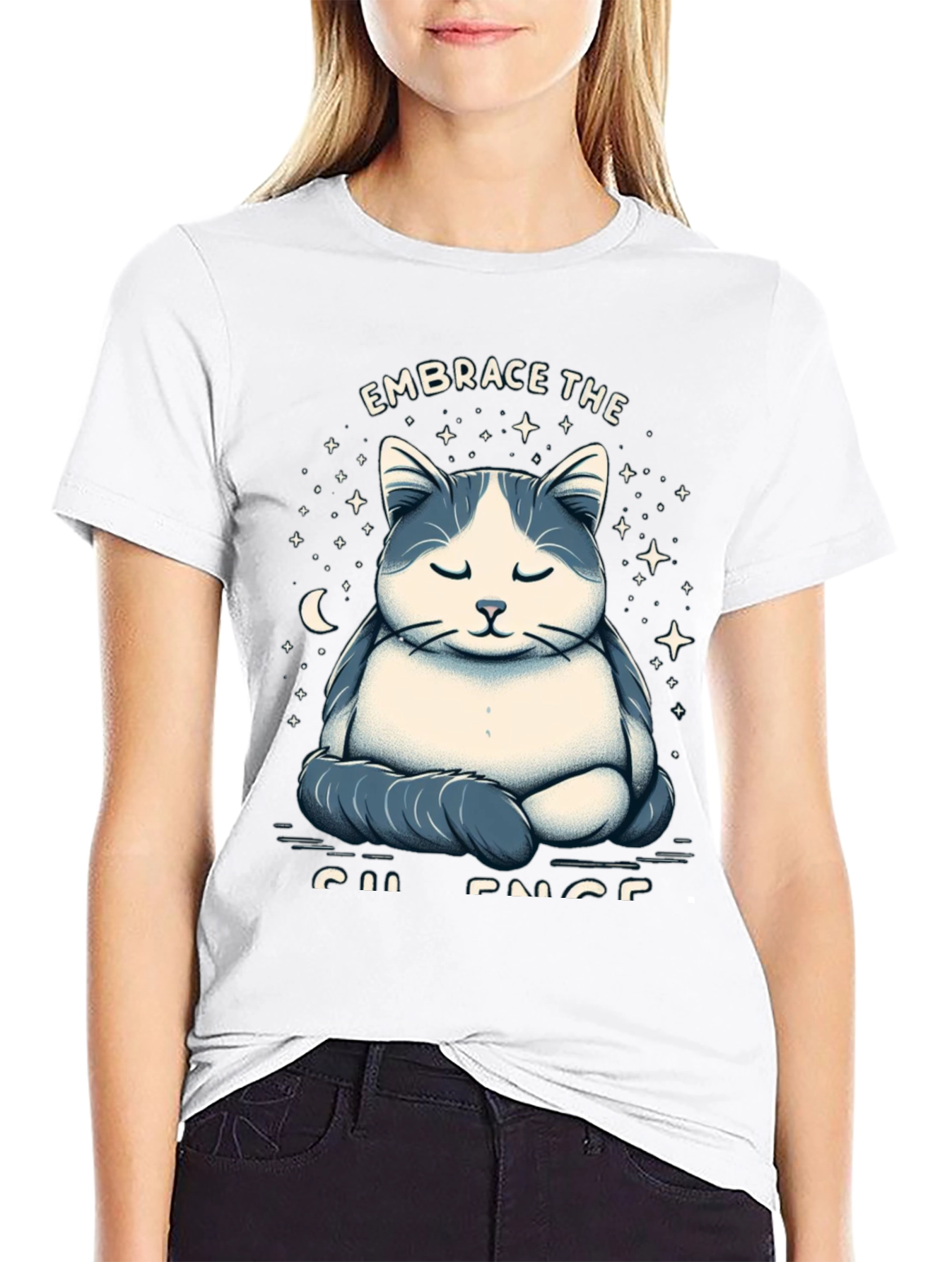 Zen Cat Meditation Graphic T-Shirt
