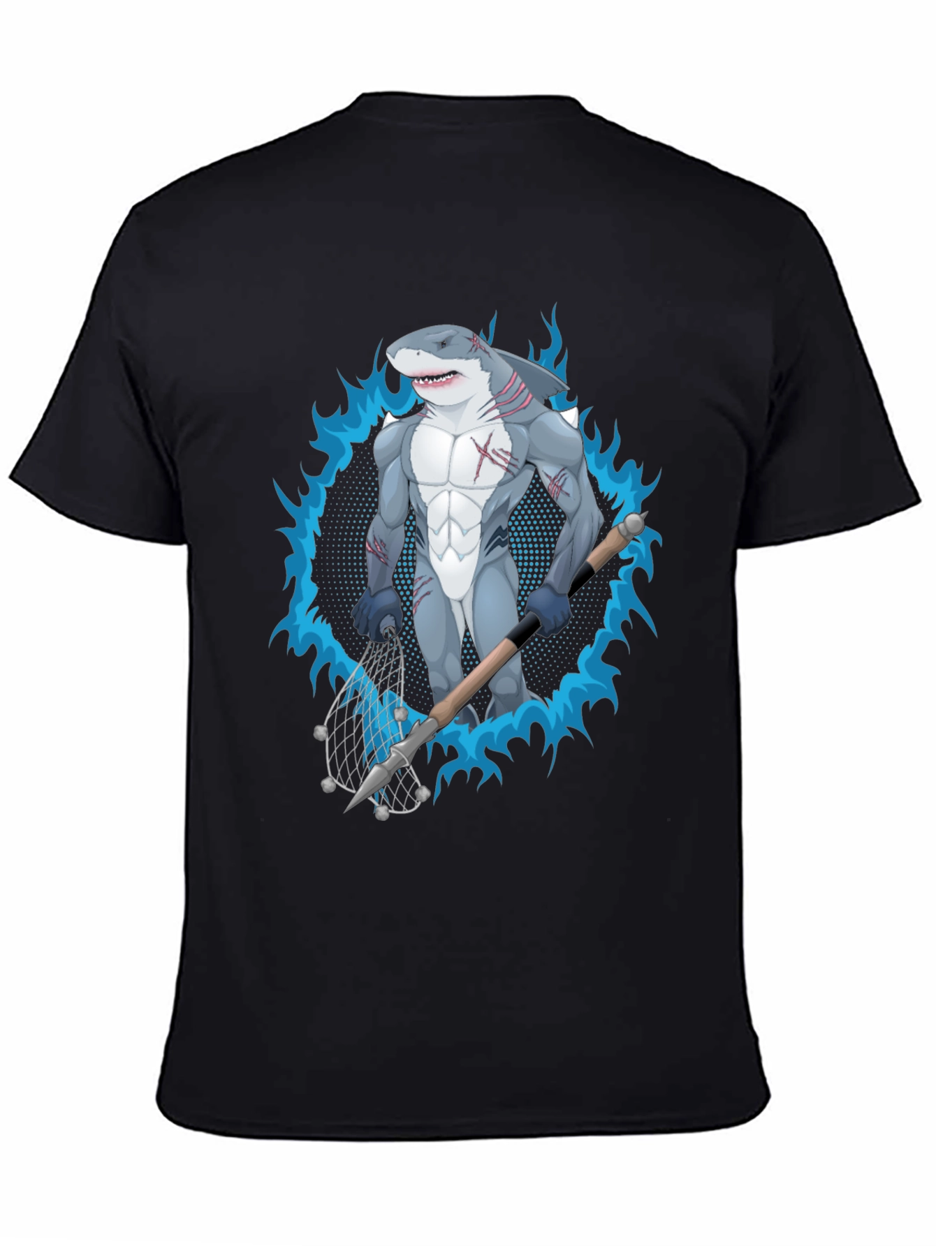 Shark Hunter Graphic Tee - Black Cotton
