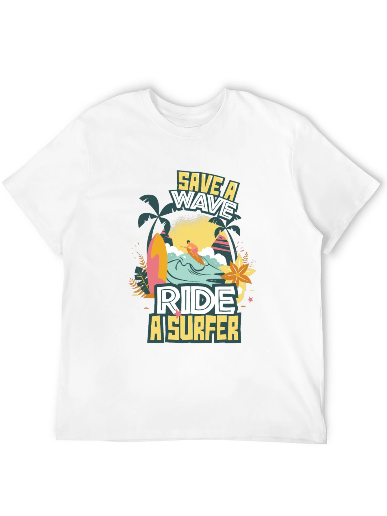 Save a Wave Ride a Surfer Black T-Shirt