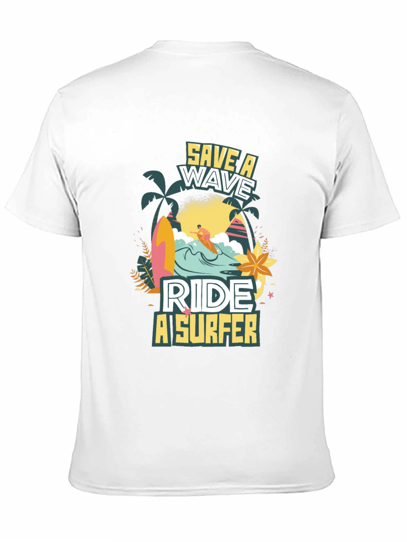 Save a Wave Ride a Surfer Black T-Shirt