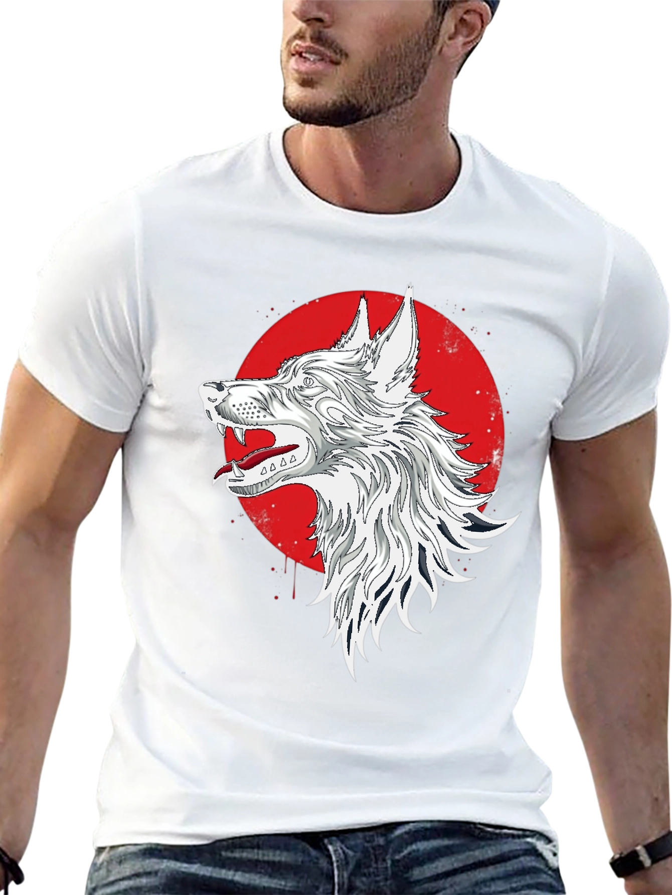 Wolf Graphic T-Shirt - Mens Black Tee